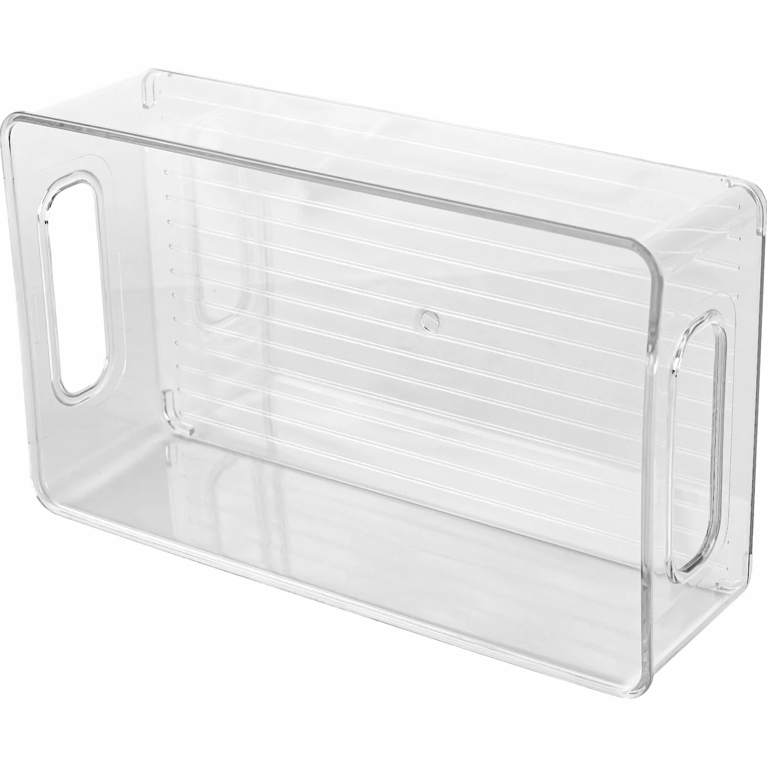 ZOENHOU 3 organizery do lodówki 25,5x15x7,6 cm przezroczyste pudełka do przechowywania z uchwytem