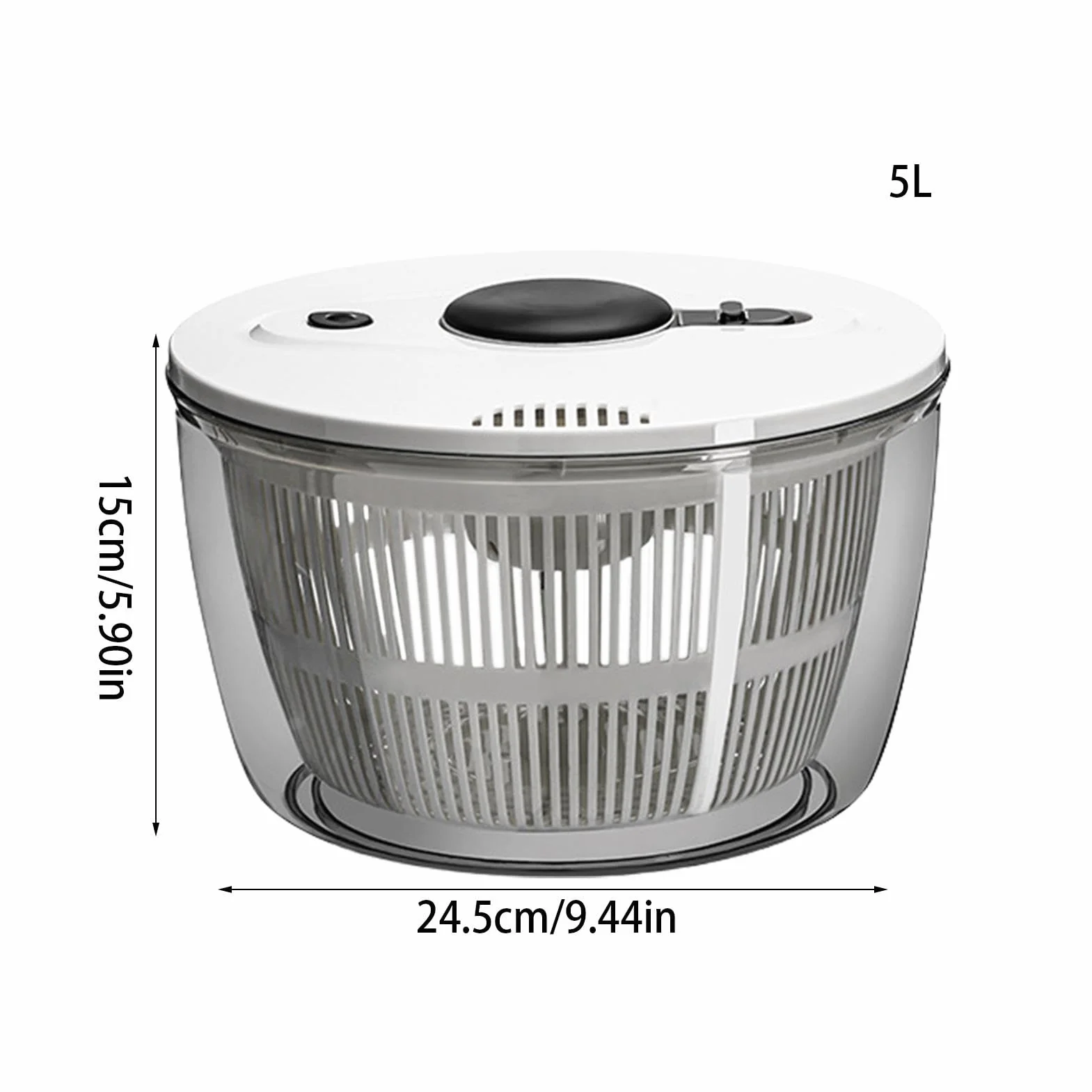 Spinner, suszarka do warzyw, spinner, suszarka do sałatek, suszarka do warzyw, 3 l/5 l, szybkie odprowadzanie wody do mycia i osuszania owoców