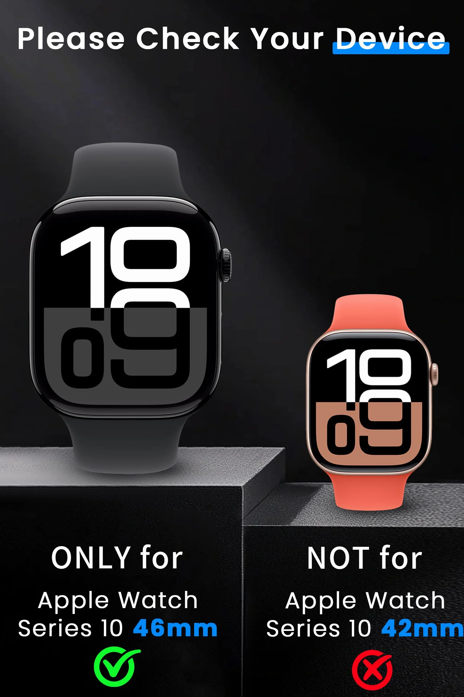 Ochronnik ekranu dla zegarka Apple Watch serii 10 (46 mm) Smartwatch, samouzdrawiająca elastyczna folia TPU z zestawem instalacyjnym, folia ochronna przed drapieżami HD Clear Soft Screen