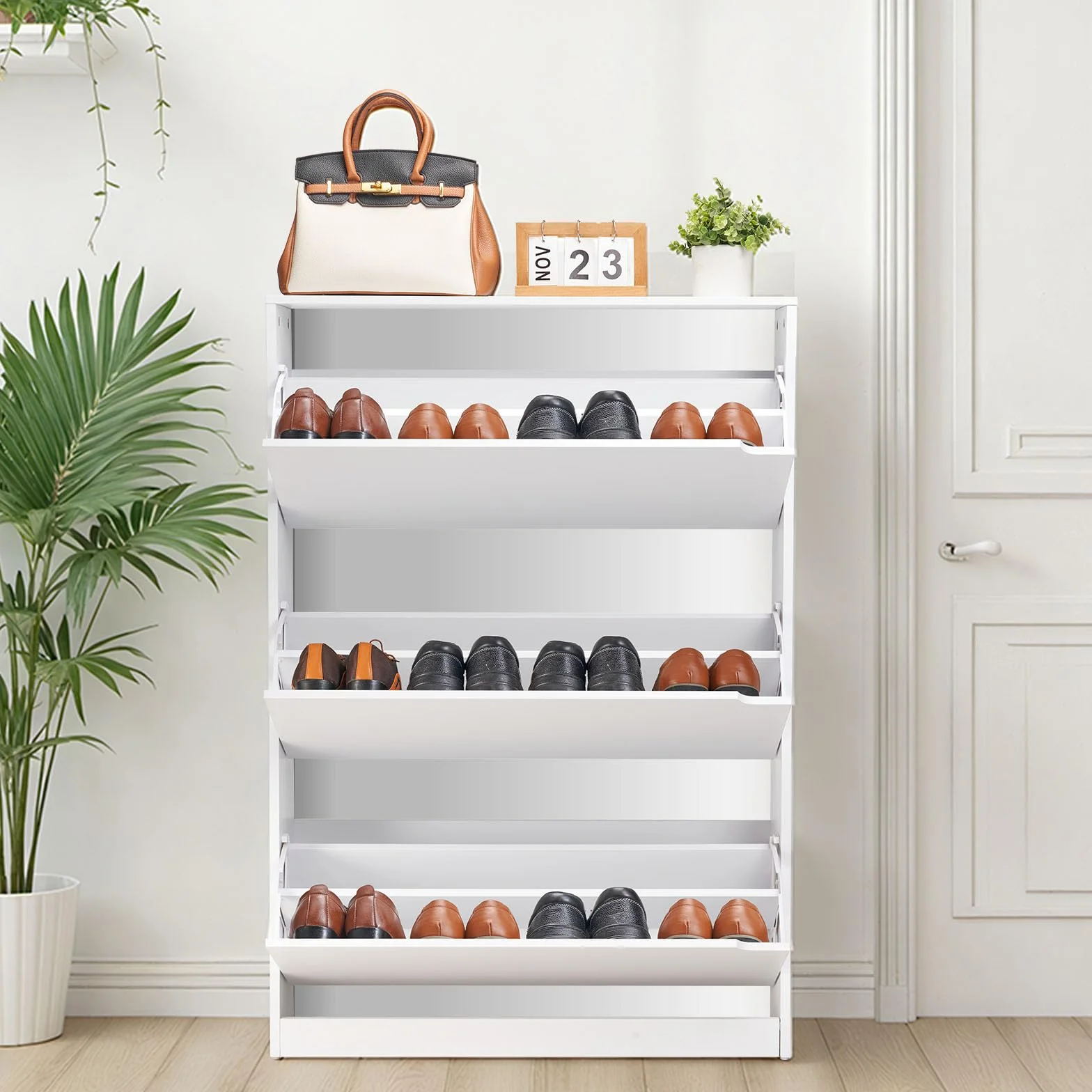 VEVOR Szafka na buty z 3 szufladami z klapką, wolnostojący organizer na buty