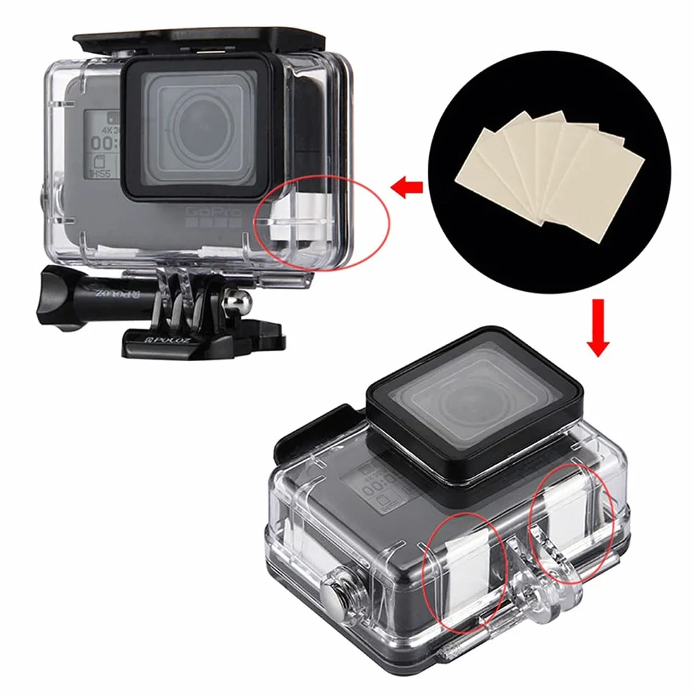 Actpe 60 szt. wkładów przeciwmgielnych - materiał chłonny wielokrotnego użytku do GoPro, Sony, DJI OSMO Action Camera do użytku podwodnego