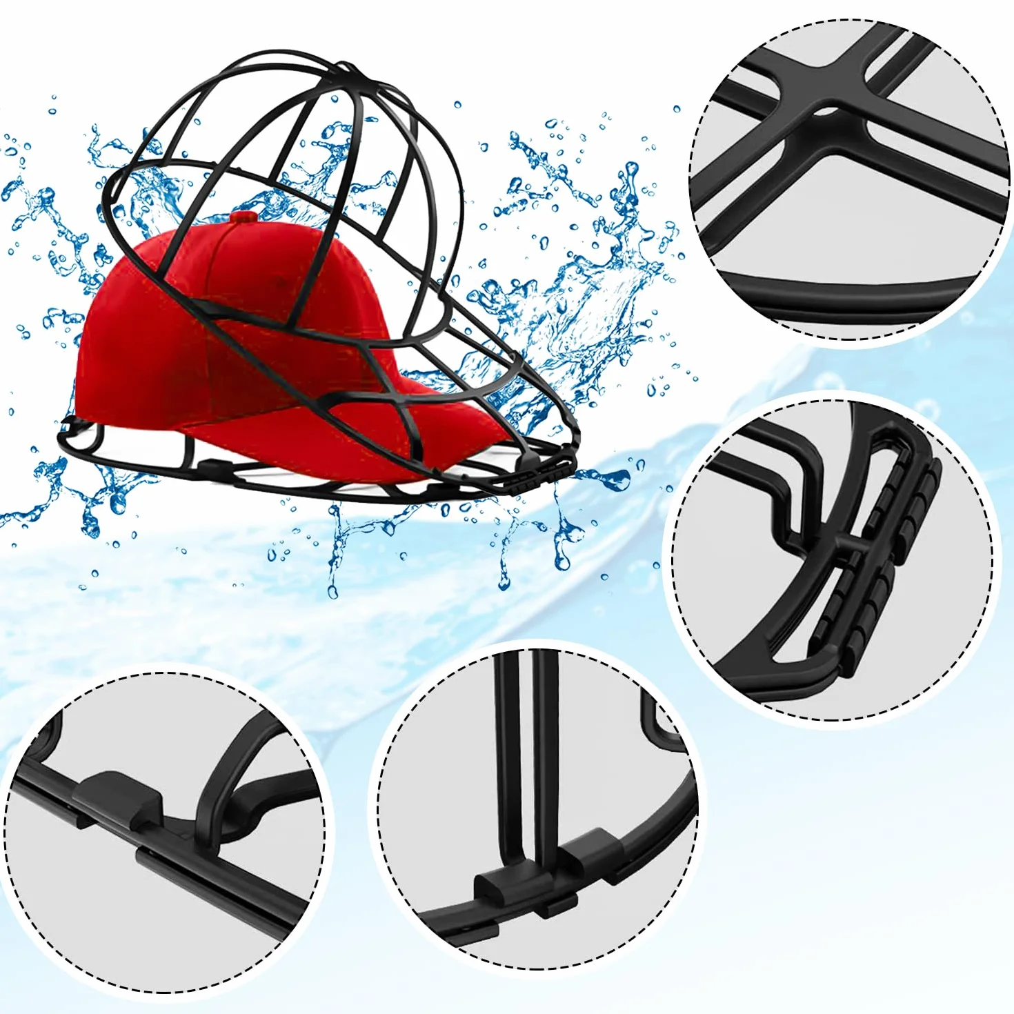 Forma do prania czapek baseballowych, 2 sztuki, stojak do prania