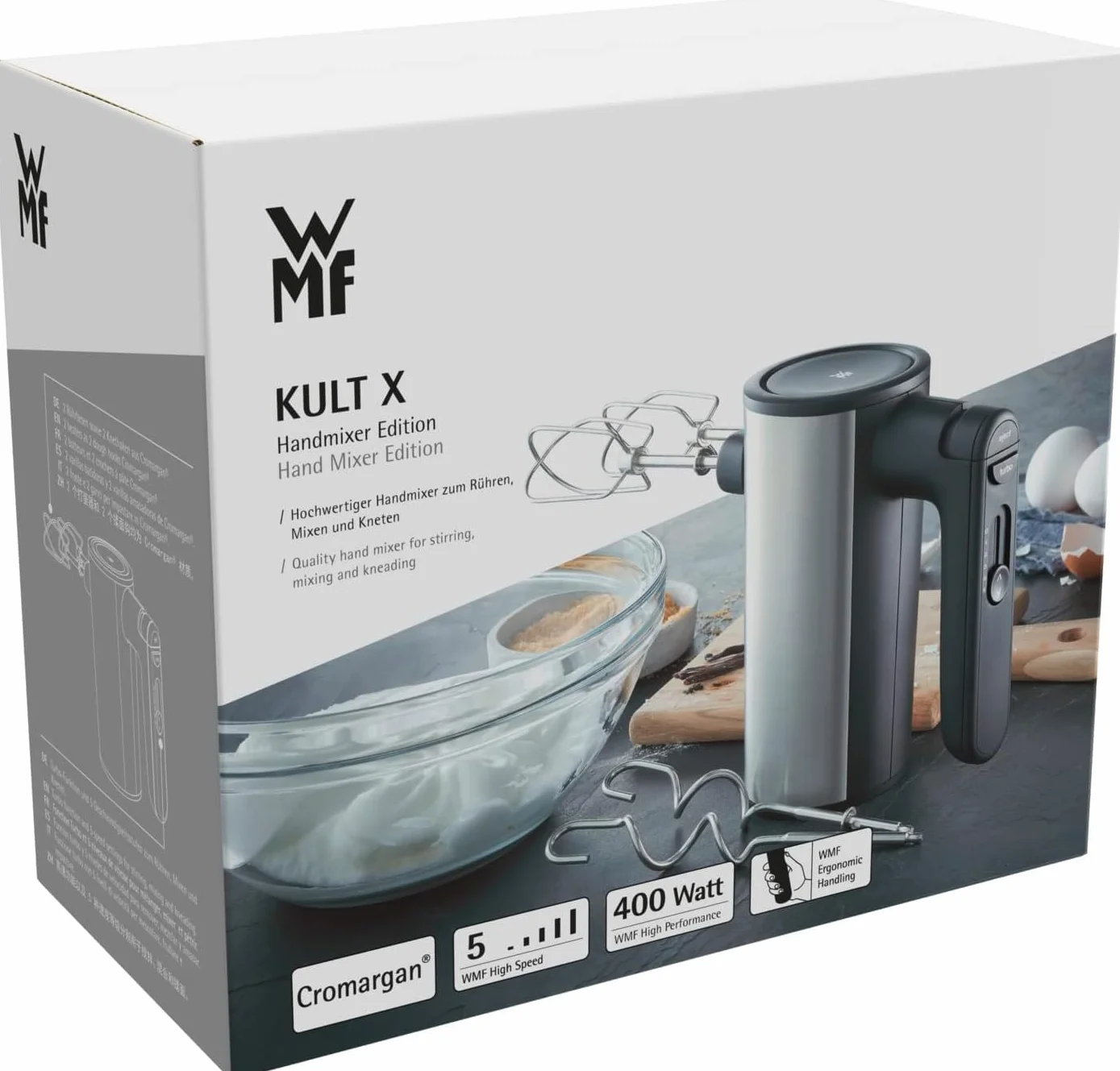 WMF Kult X Edition mikser ręczny 400 W 5 stopni prędkości turbo Cromargan matowy czarny