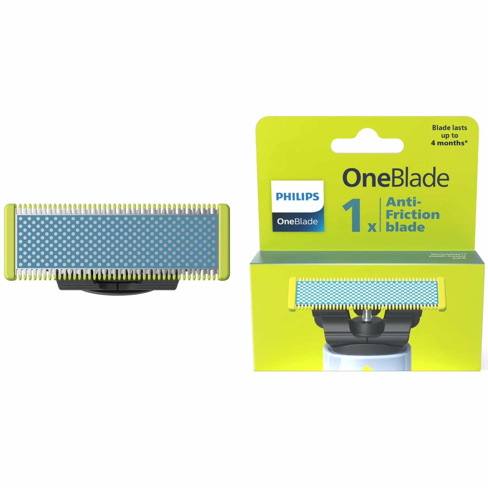 Philips OneBlade First Shave ostrze do wszystkich modeli OneBlade i OneBlade Pro, do bardzo wrażliwej skóry twarzy, 1 szt. (model QP215/50)
