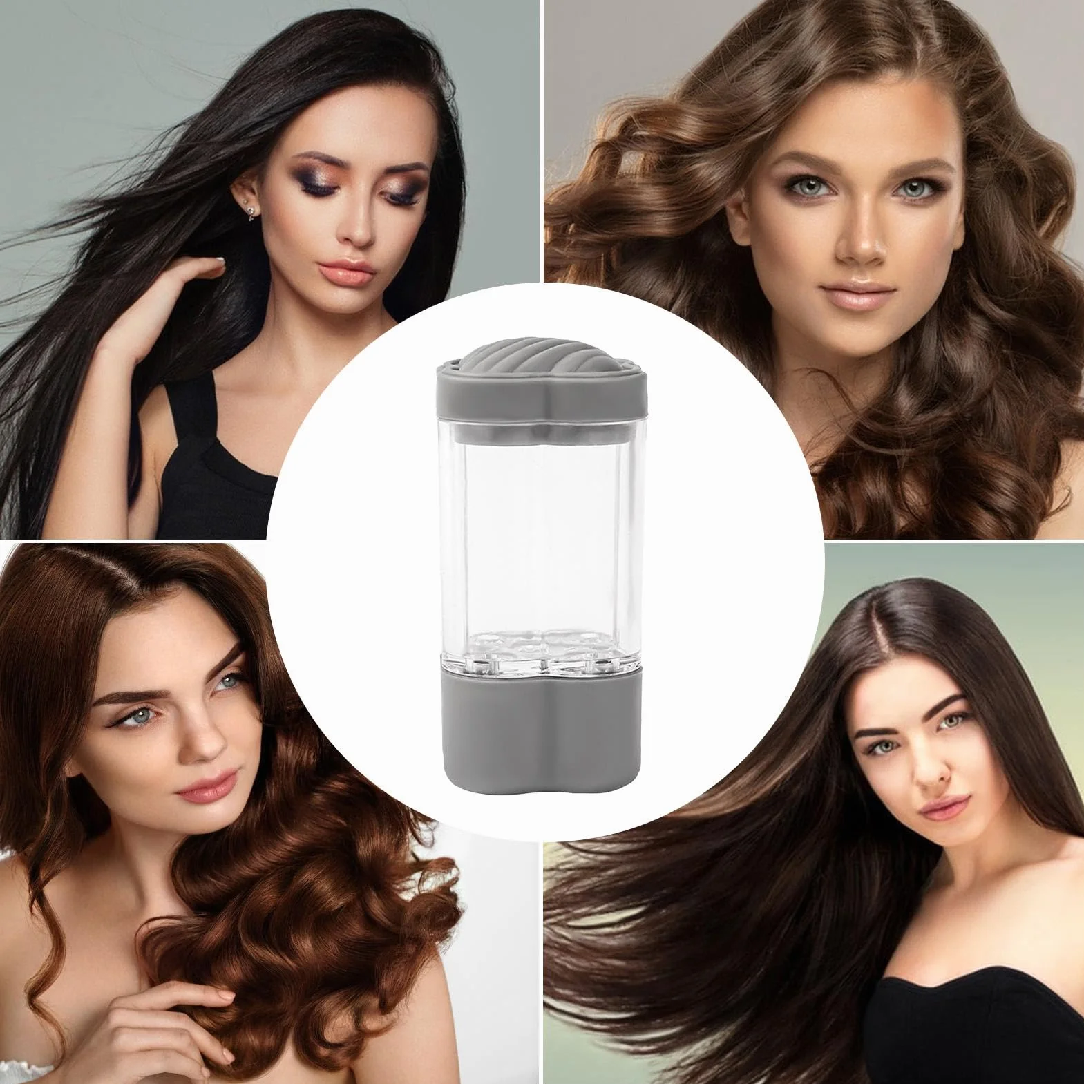 Root Comb Applicator, Refillable Hair Oil Bottle, 2.7x5.7cm/1.06x2.24 Inches Portable Brush Massager Dispenser, White/gray Compact Scalp Brush Massager, Stainless Steel