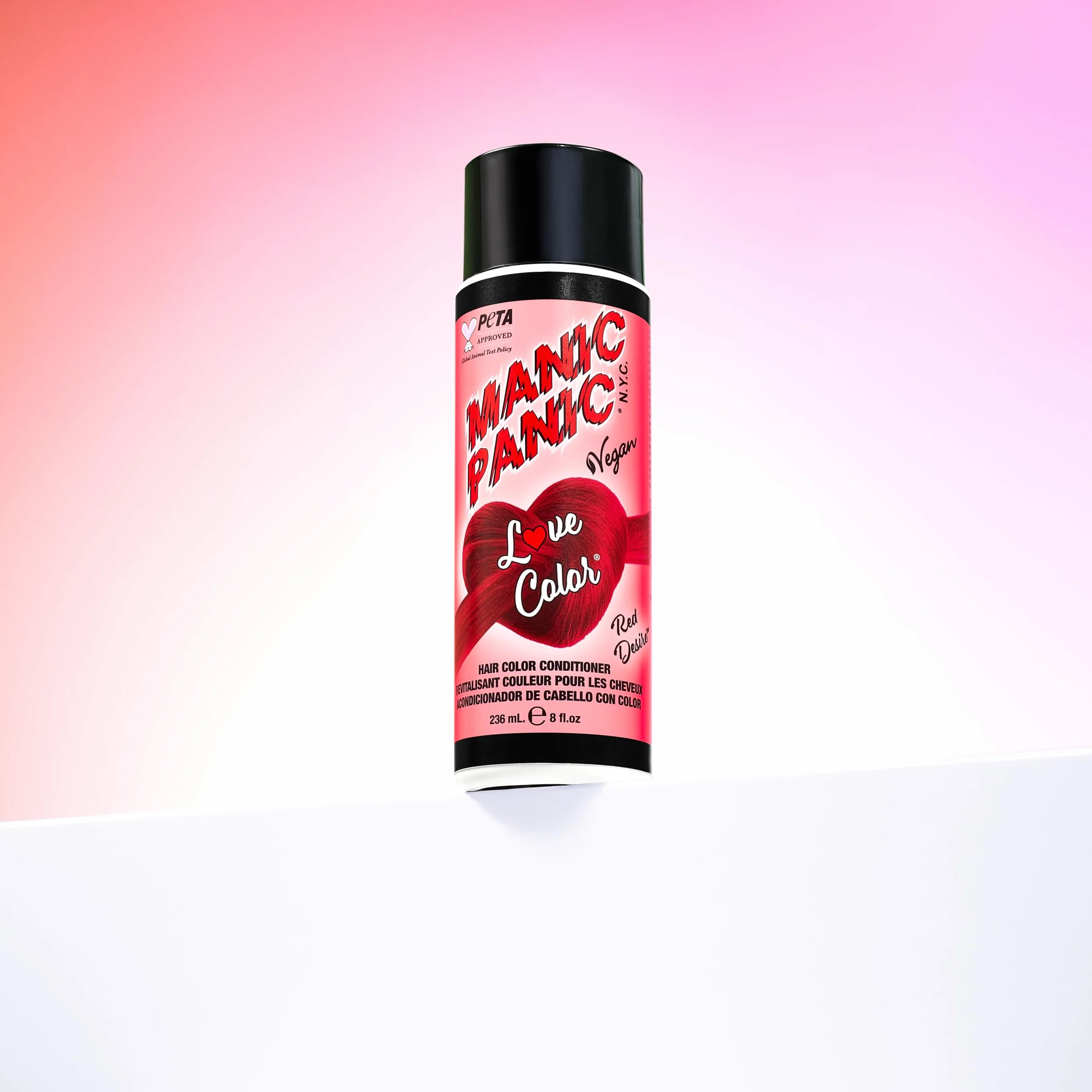 Manic Panic Love Color – Vibrant Desire Red, wegański i nietestowany na zwierzętach, 236 ml