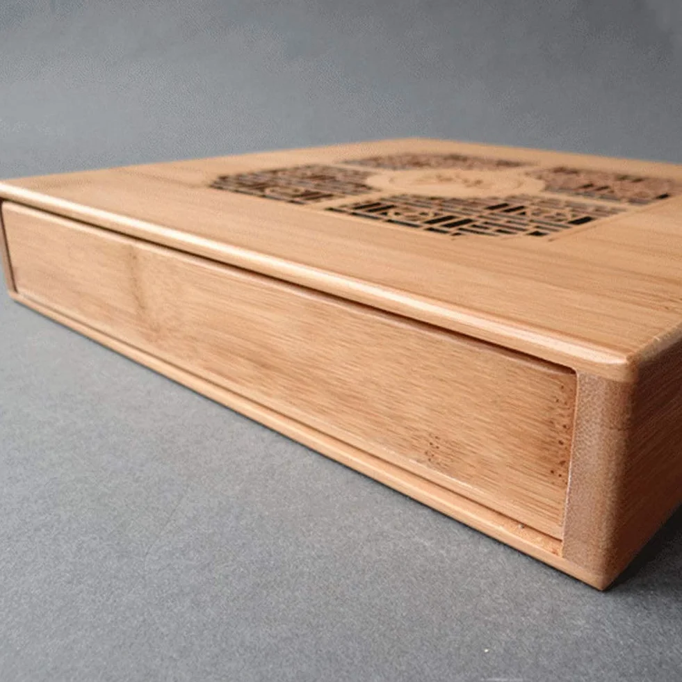 Skrzynka na herbatę Puerh z szufladą bambusowa organizer B-P-H-1