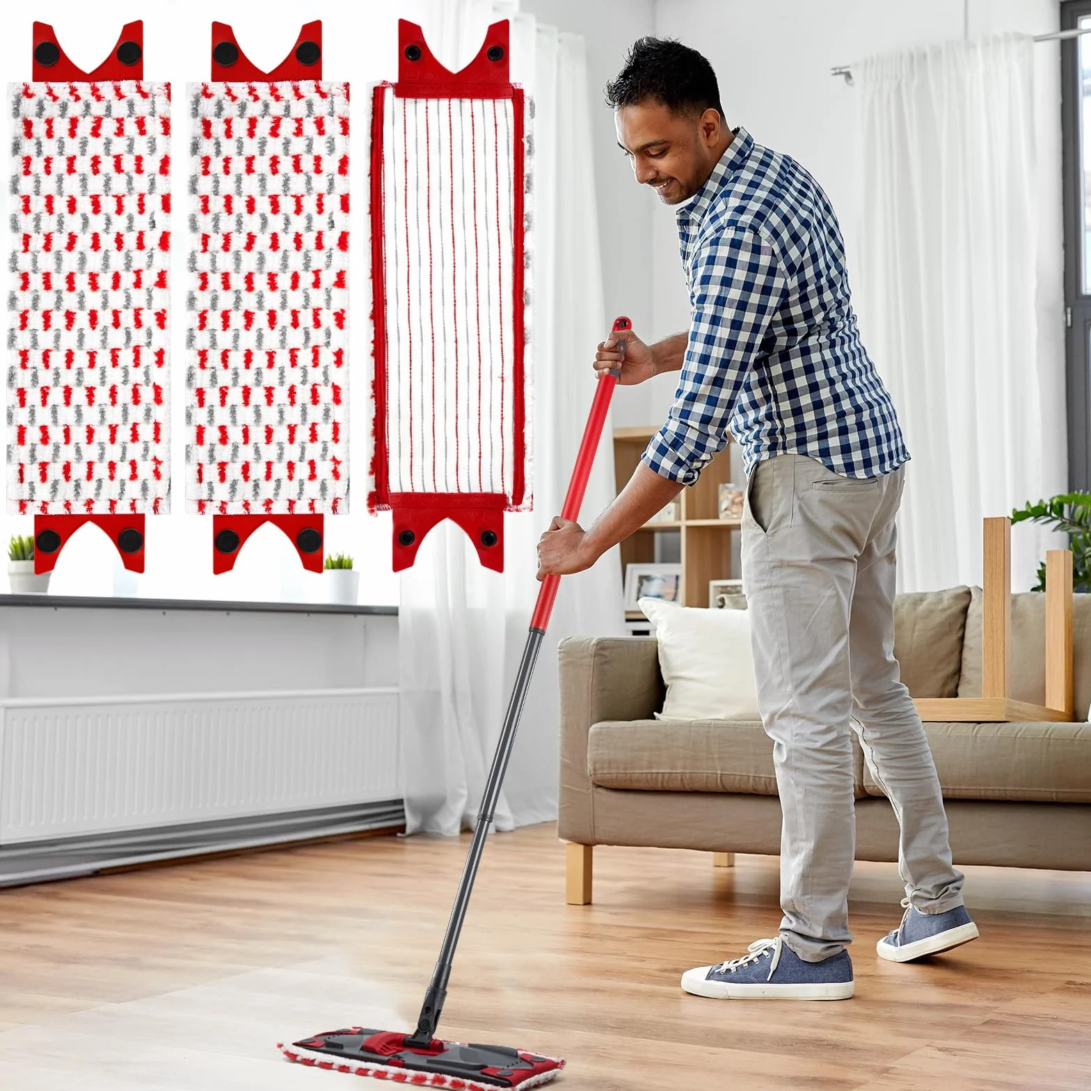 ROELLY 3 Stück do Vileda Ultramax Bodenwischer Ersatzbezug,do Vileda Ultramax/UltraMax Plus/Easy Wring UltraMax,Hochwertige Mikrofaser Extrabreiter Wischbezüge,dla Wszystkich Flecken Entfernen Boden