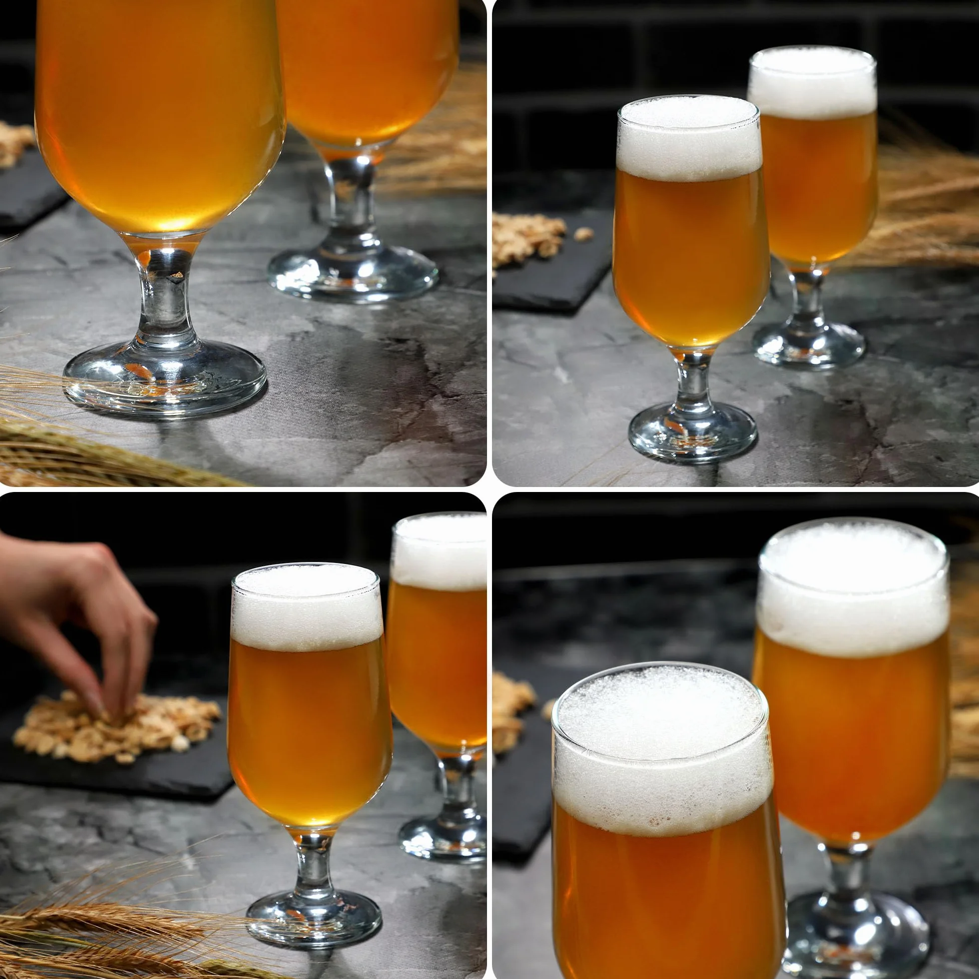 KADAX Zestaw 6 szt. Pokale do piwa 385 ml, szkło tulipany