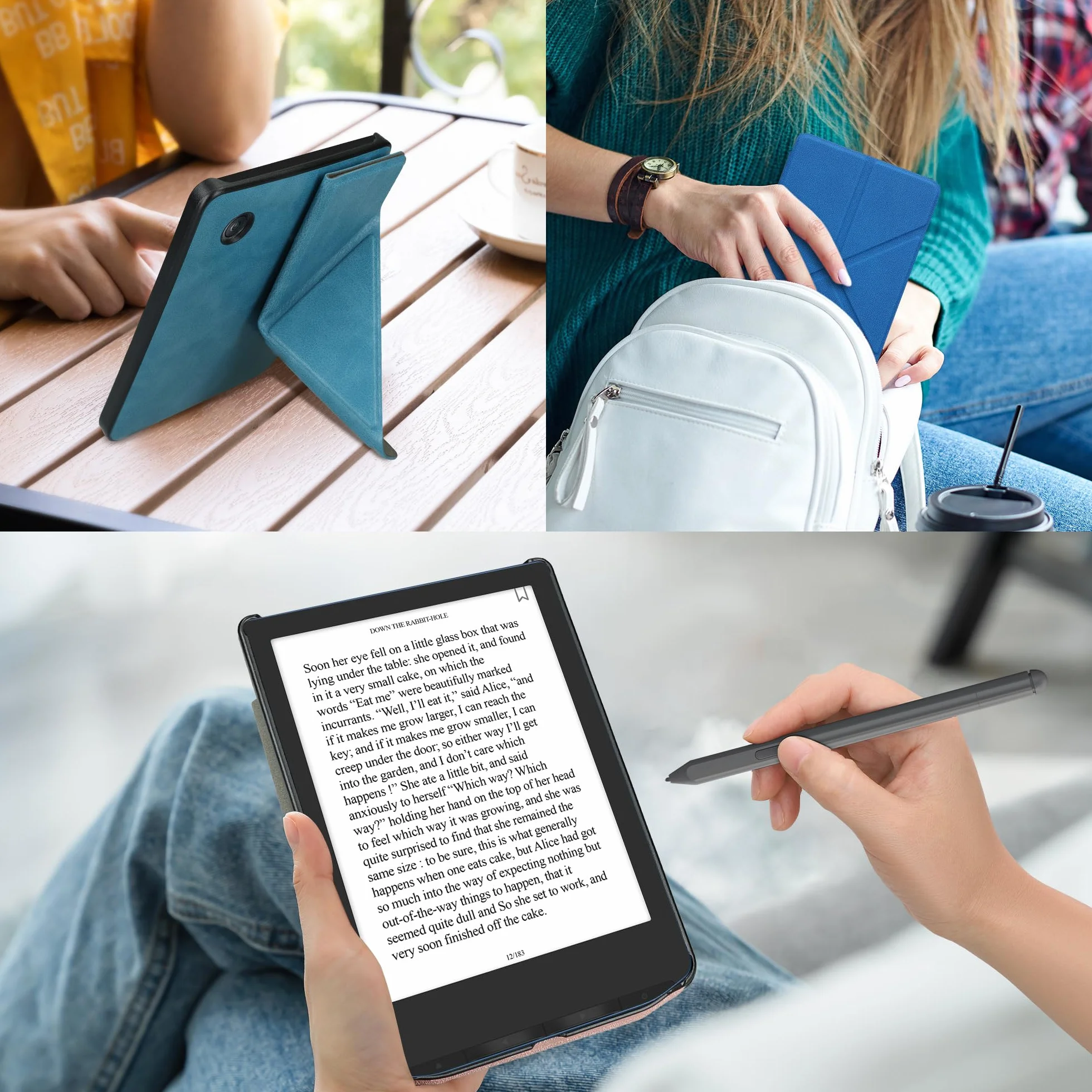 kwmobile Etui kompatybilne z Pocketbook Era/Era Color Stand Case - Etui z klapką Origami z magnetycznym zamknięciem - Fioletowy