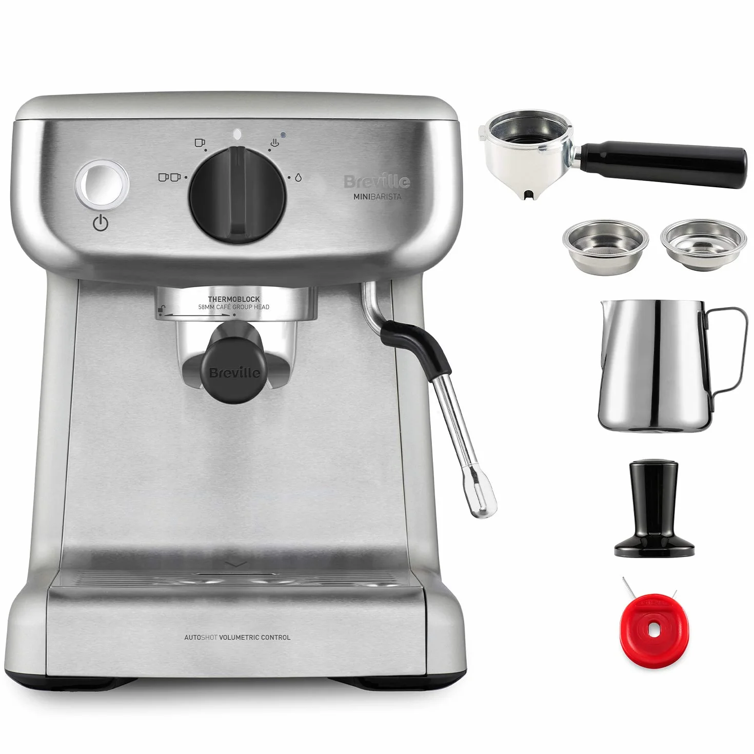 Breville Barista Mini Ekspres do Kawy Srebrny 1350 W 230 V