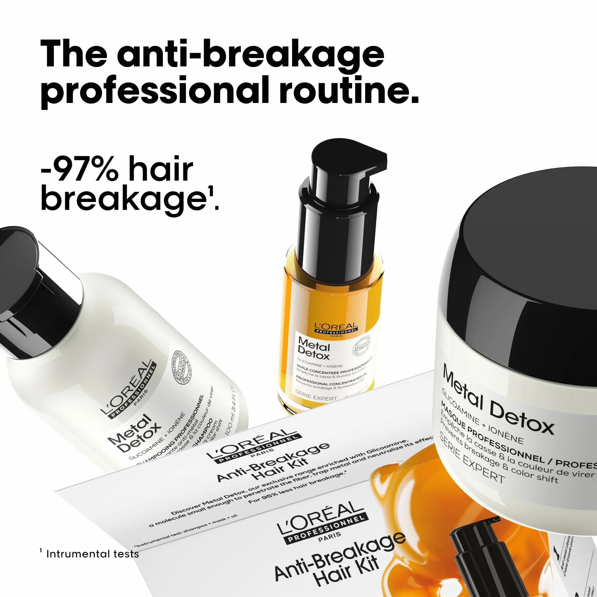 L'Oreal Professionnel, skrzynia Trio Minis Metal Detox, rutynowa do wszystkich rodzajów włosów, trwały i błyszczący kolor, mocniejsze włosy, seria ekspertów