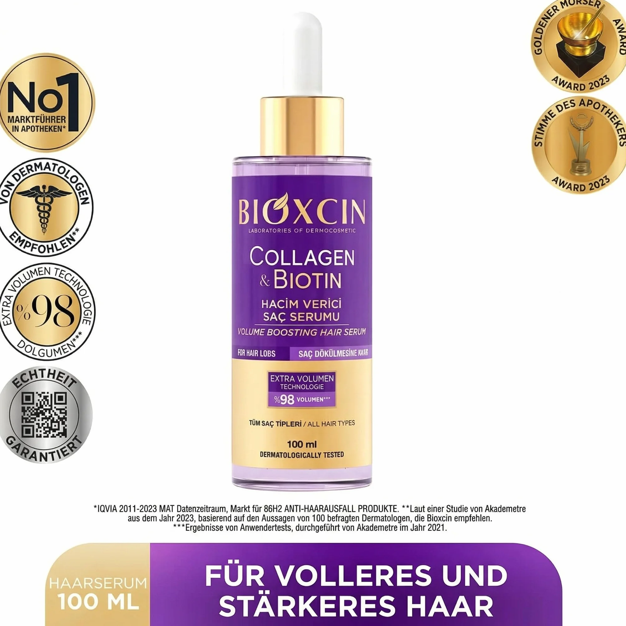 Bioxcin Kolagen i biotyna serum przeciw wypadaniu włosów 100 ml wzmacniające do cienkich włosów