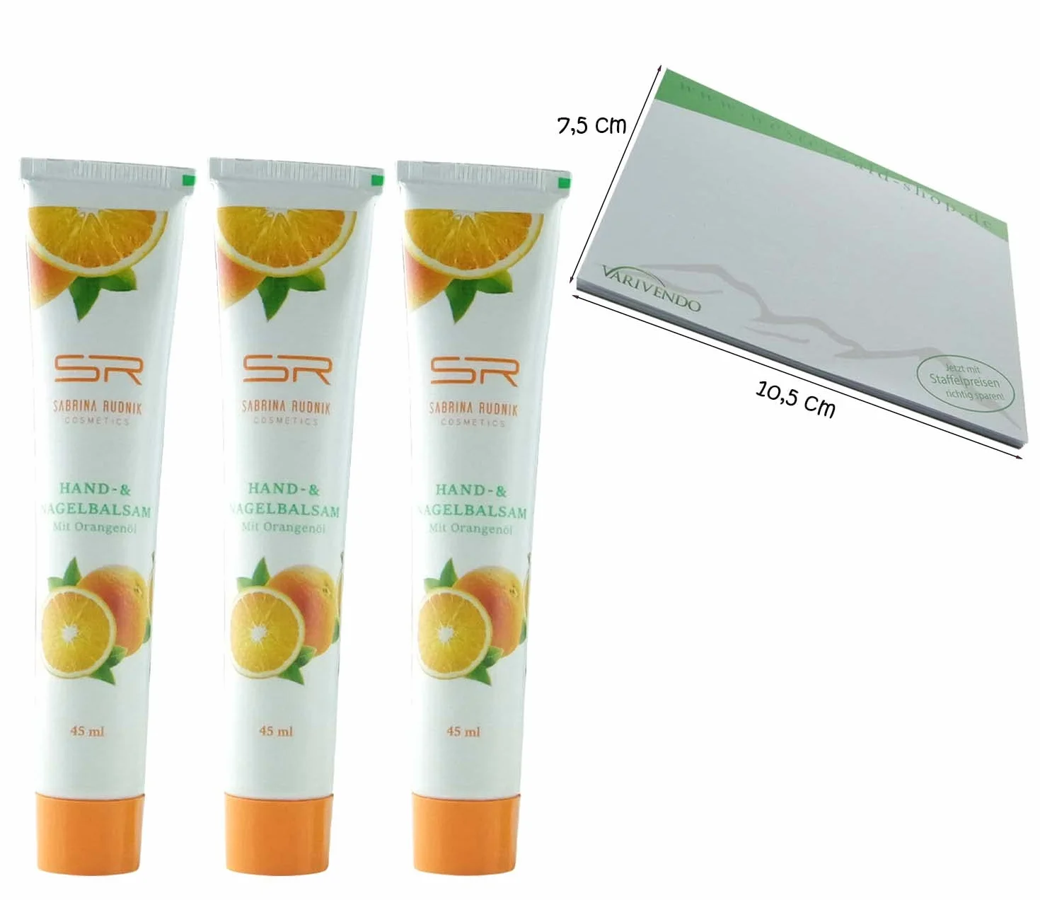 Balsam do rąk i paznokci z olejkiem pomarańczowym 45 ml + Blok notatkowy Varivendo