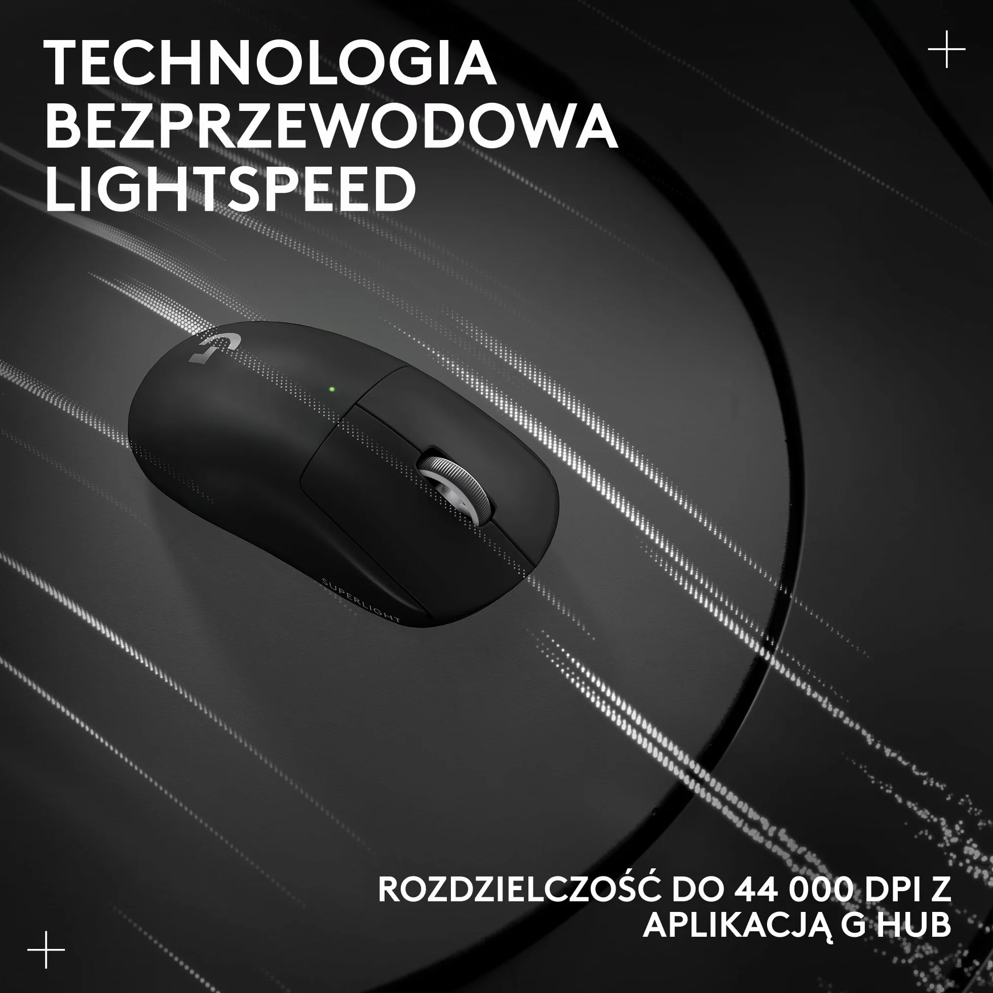 Logitech G PRO X SUPERLIGHT 2, bezprzewodowa mysz do gier, Pro-Grade mysz waga 60 g, Östeuropa Version,5 programowalnymi przyciskami, 44 tys. DPI,częstotliwość raportowania 8 kHz,USB-C, PC/Mac, Czarny