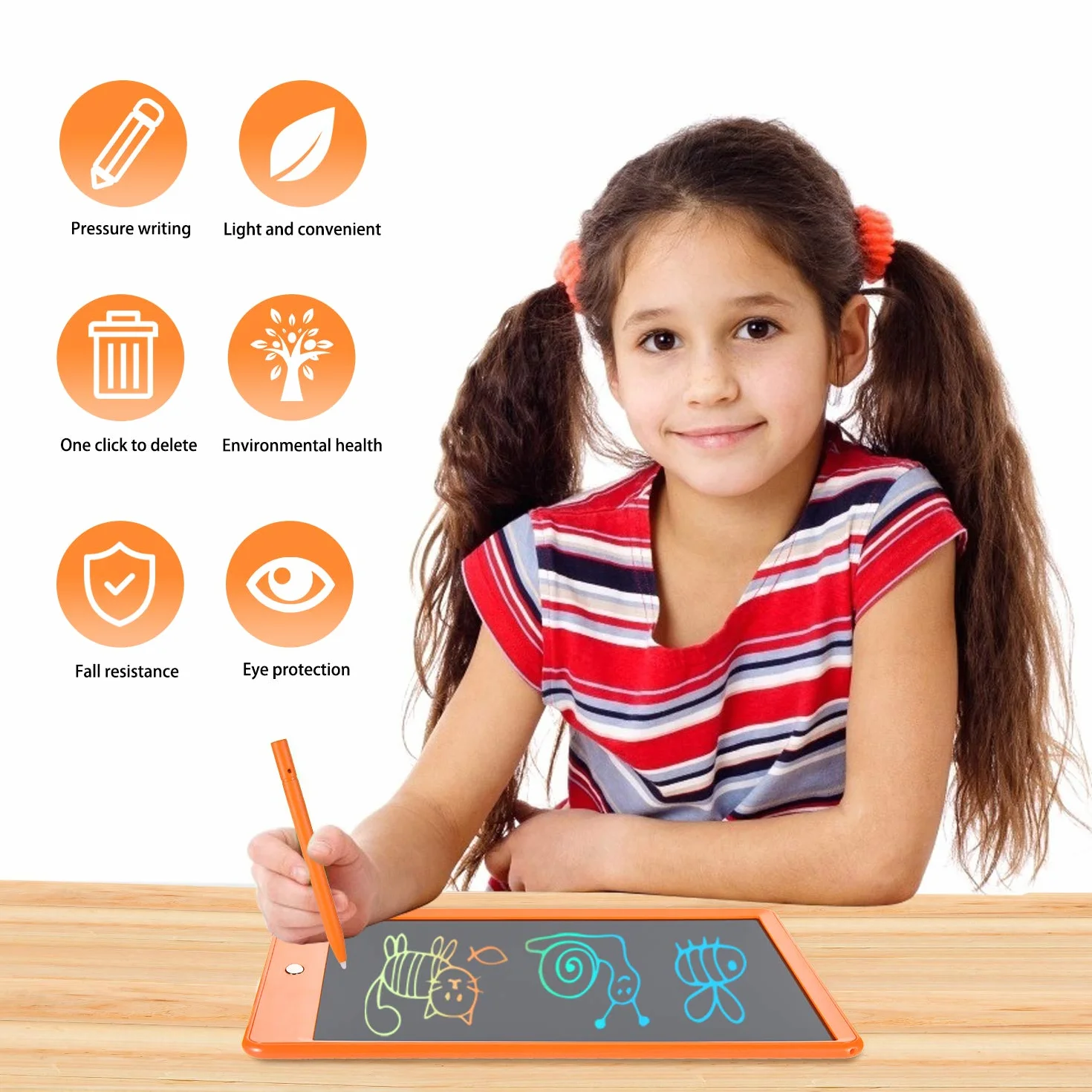 Tablet do pisania LCD Kolorowy 10-calowy elektroniczny grafika Doodle Board eWriter Podkładka do rysowania z blokadą pamięci Prezent dla dzieci i dorosłych Home School Office Tablet
