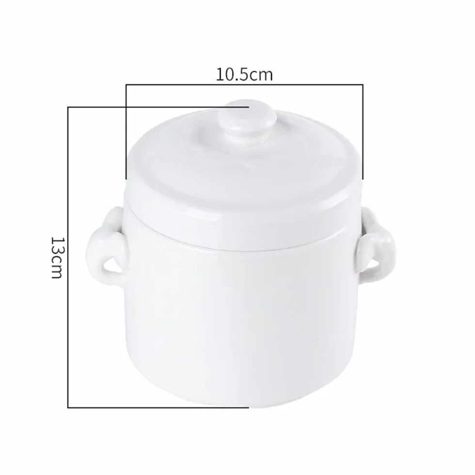 Porcelanowa miska na zupę z pokrywką 600 ml