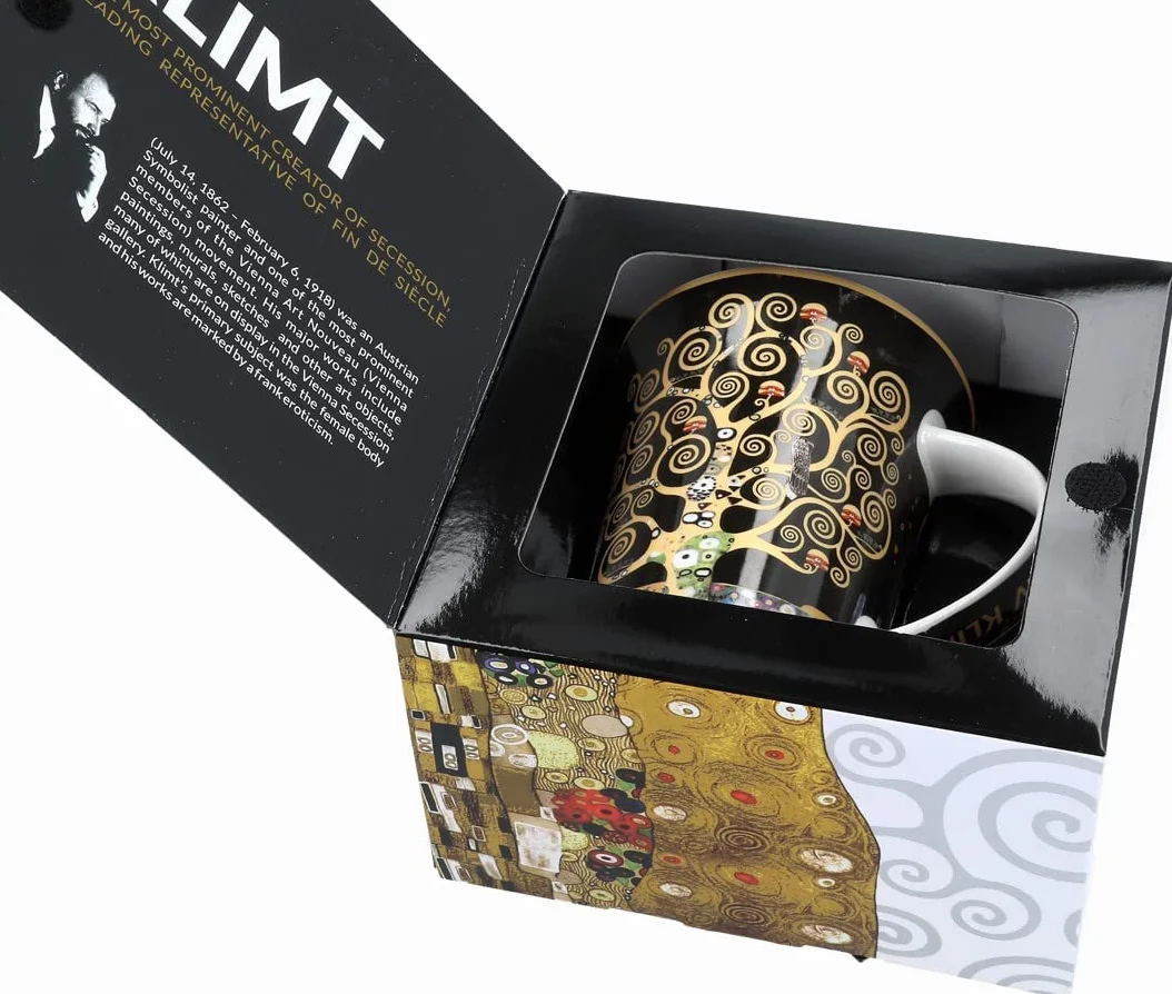 Kubek porcelanowy CARMANI drzewo życia Gustav Klimt 350 ml