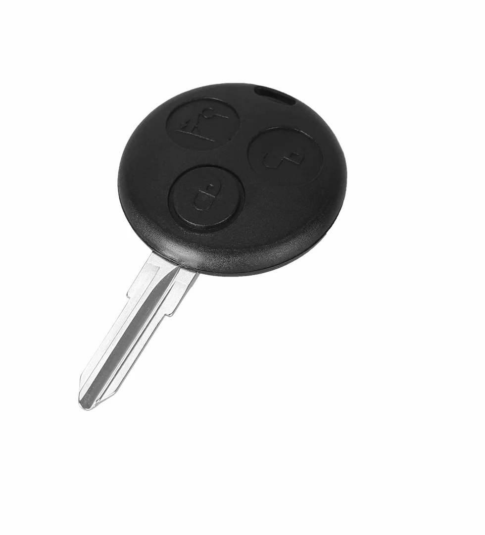 PHONILLICO Klucz zamienny do kluczyka samochodowego, pilot zdalnego sterowania, do Cle Mercedes Benz Coupe Smart Forfour Fortwo Roadster, breloczek do kluczy z 3 przyciskami