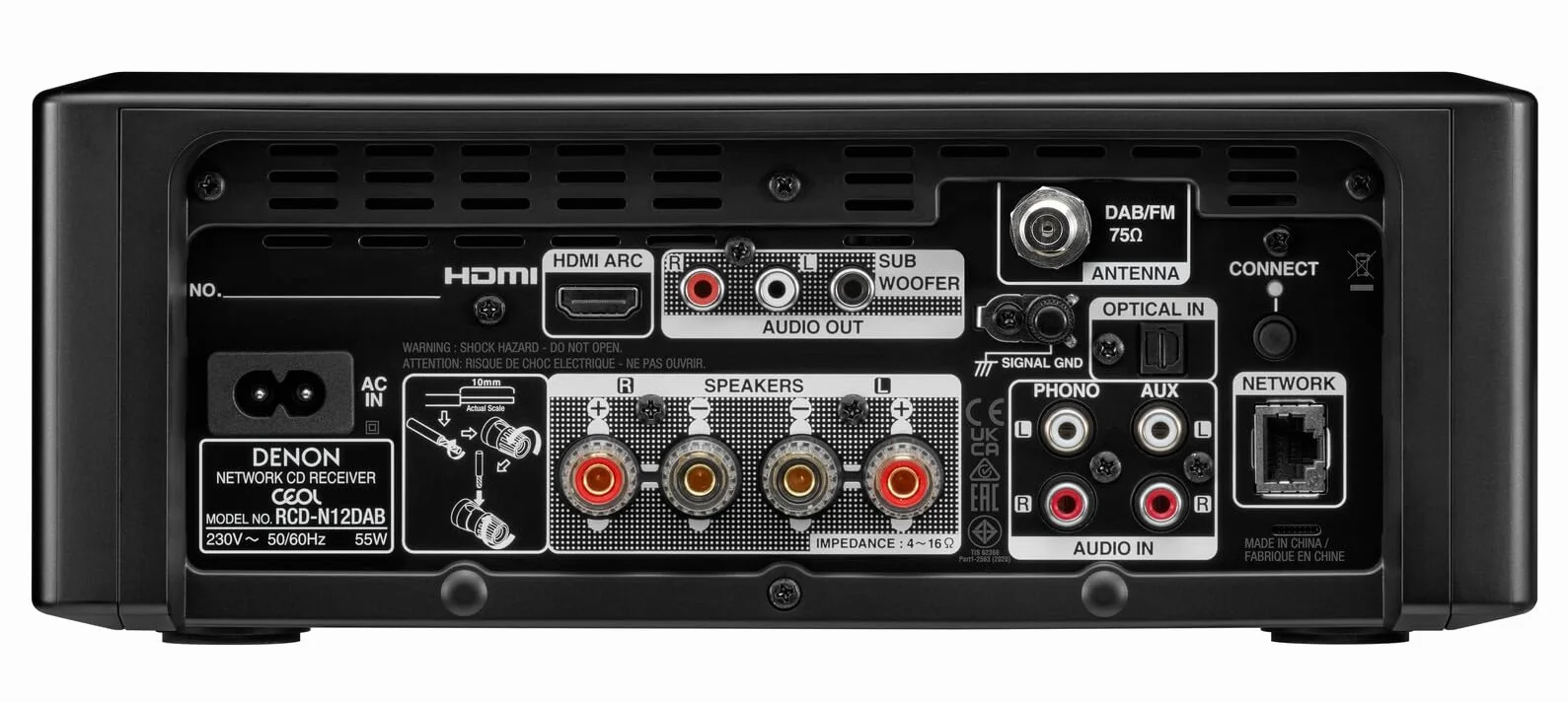 Denon N-12DABBKE2 Wzmacniacz, Czarny, 65W