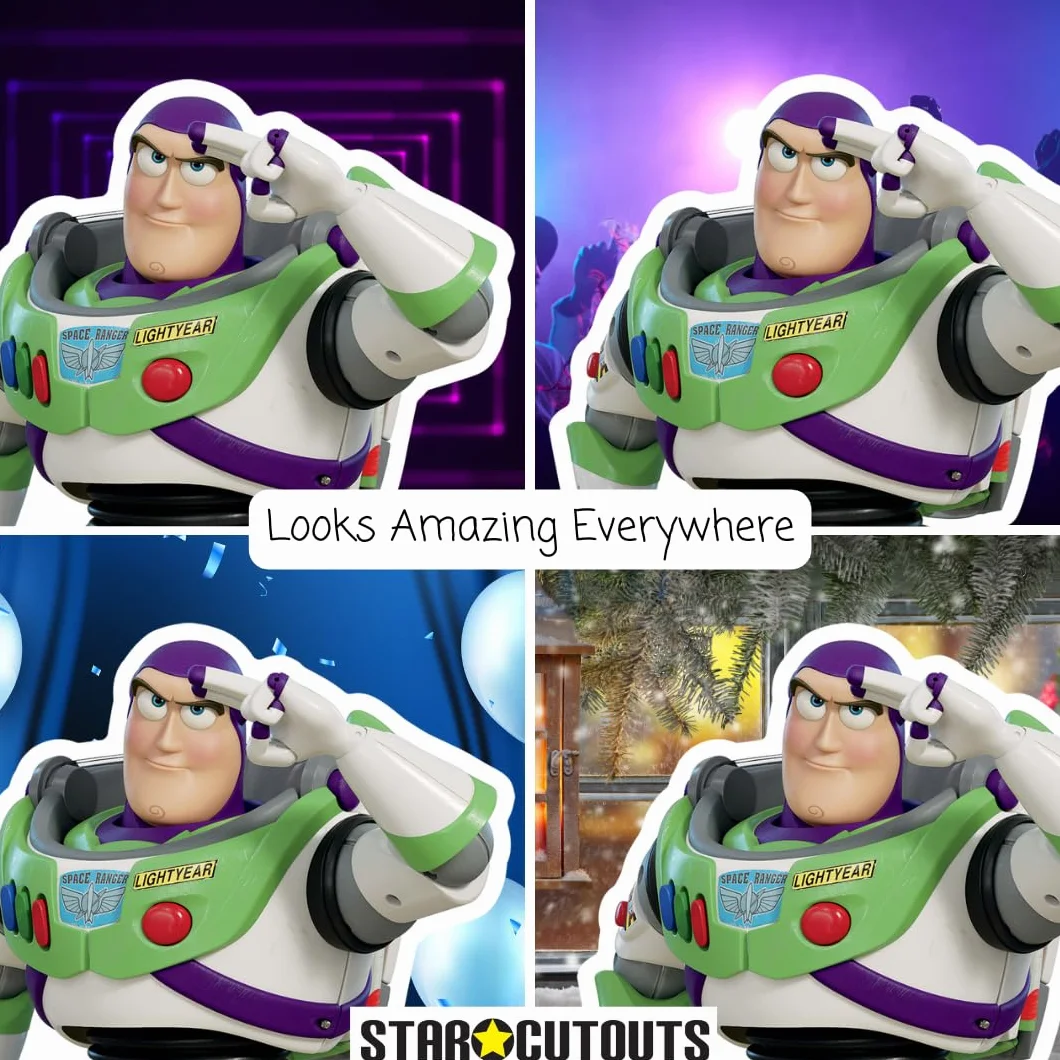Toy Story 4 Lifesize Cardboard Cutout Buzz Astral Saluting z darmowym kartonem stacjonarnym Standee 129 cm wysokości