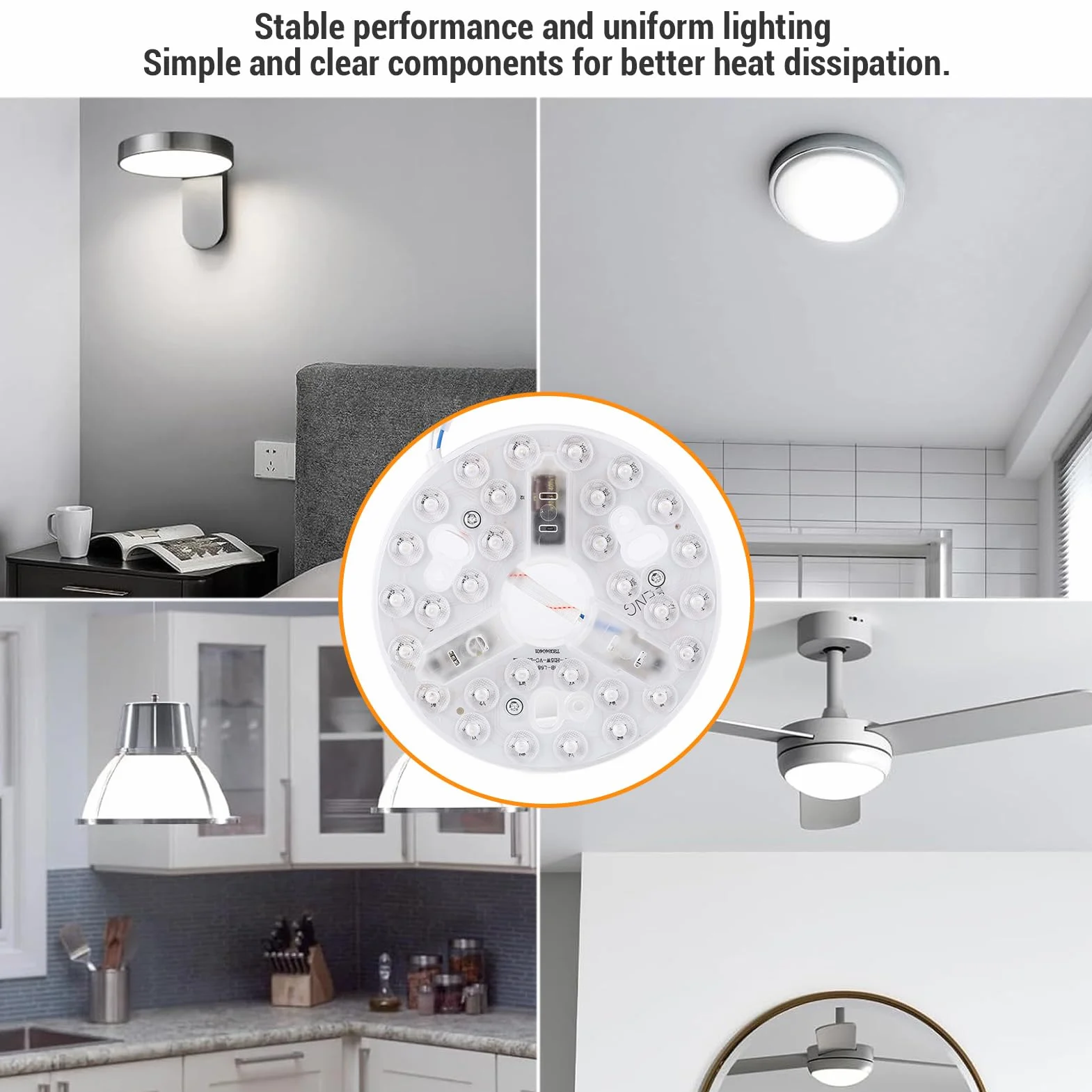 Zestaw światła LED 5.3 cala 15W Okrągły Panel Sufitowy 3CCT Dimmable 3000K/4200K/6500K 95-265V