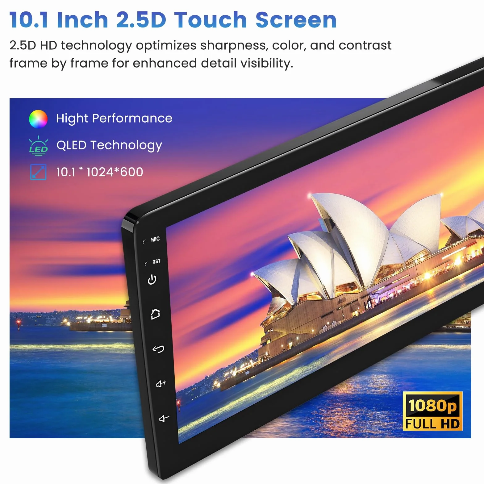 Inefala 2G+64G Android Car Stereo do Peugeota 107/Toyoty Aygo/Citroena C1 2004-2014, 10-calowy ekran dotykowy Bluetooth Car Stereo z bezprzewodową funkcją CarPlay i Android Auto GPS/WiFi/RDS/mikrofon