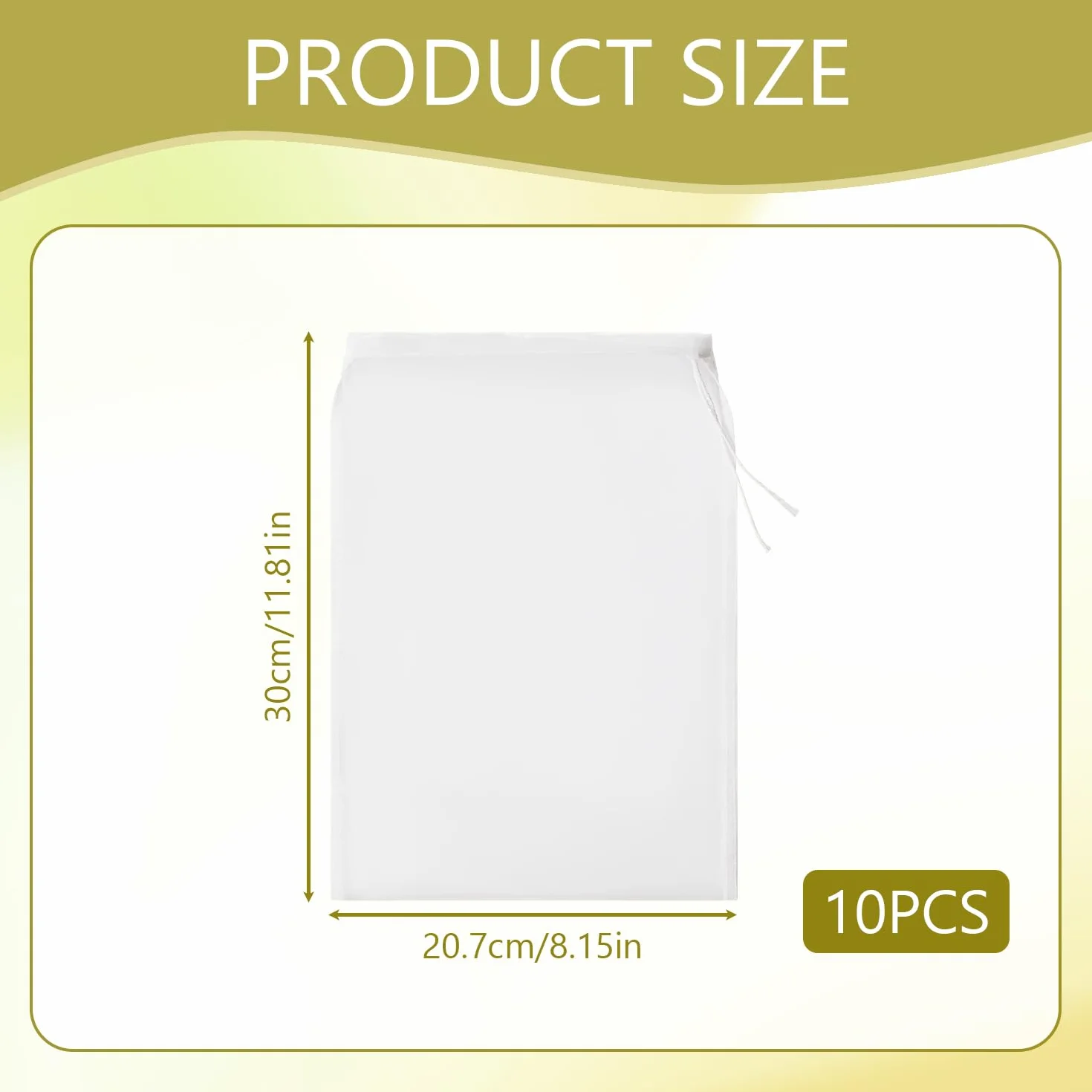 Worki filtrujące nylonowe 20x30 cm do mleka orzechowego wielokrotnego użytku