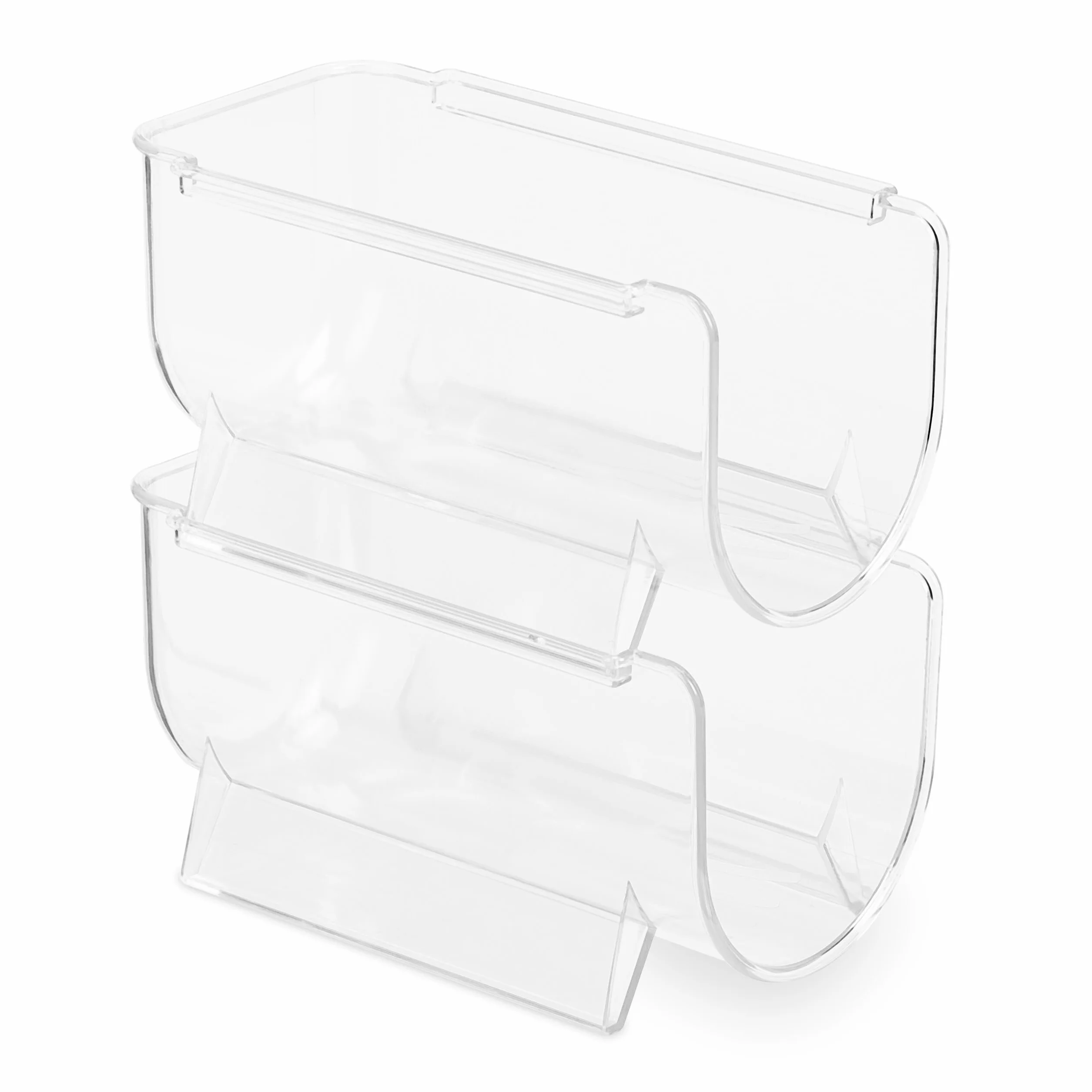 Relaxdays Organizer na lodówkę zestaw 4 sztuk 10,5 x 11 x 20,5 cm przezroczyste