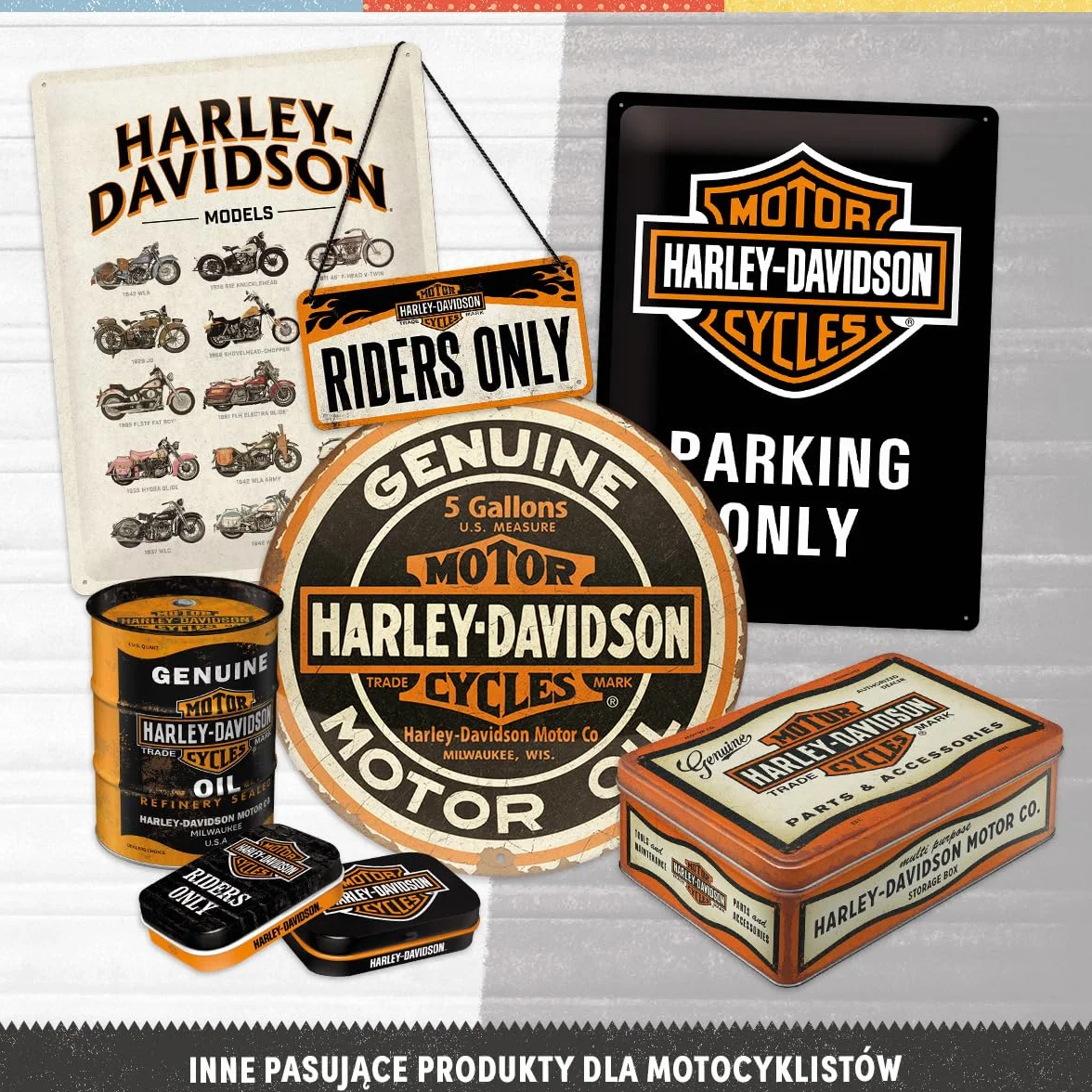 Nostalgic-Art Retro skarbonka, 600 ml, Harley-Davidson – Power Blend Oil – Pomysł na prezent dla motocyklistów, Official License Product (OLP), metalowa skarbonka, Styl vintage