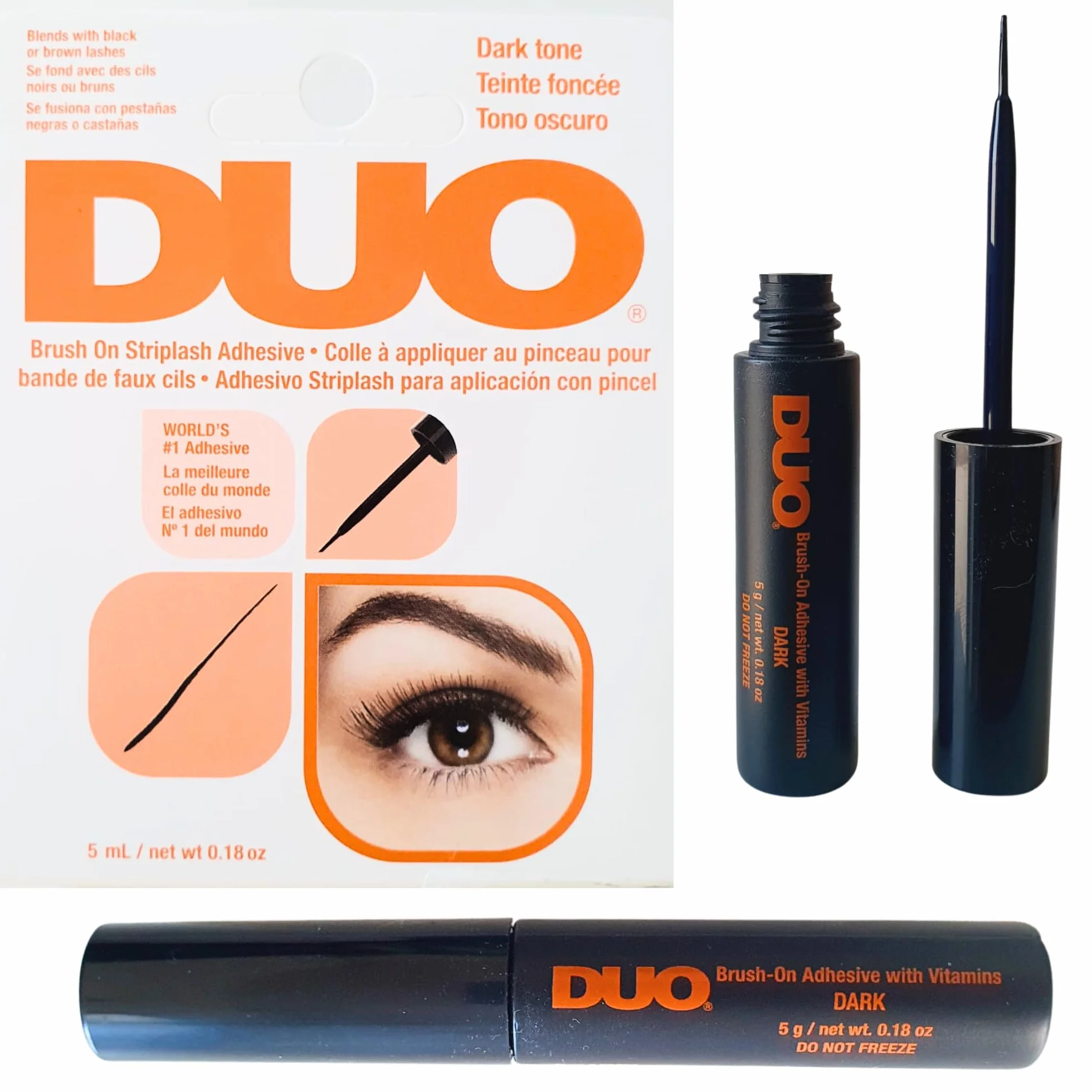 DUO wodoodporny klej do rzęs i brwi, bezwonny, wegański (5 ml), czarny