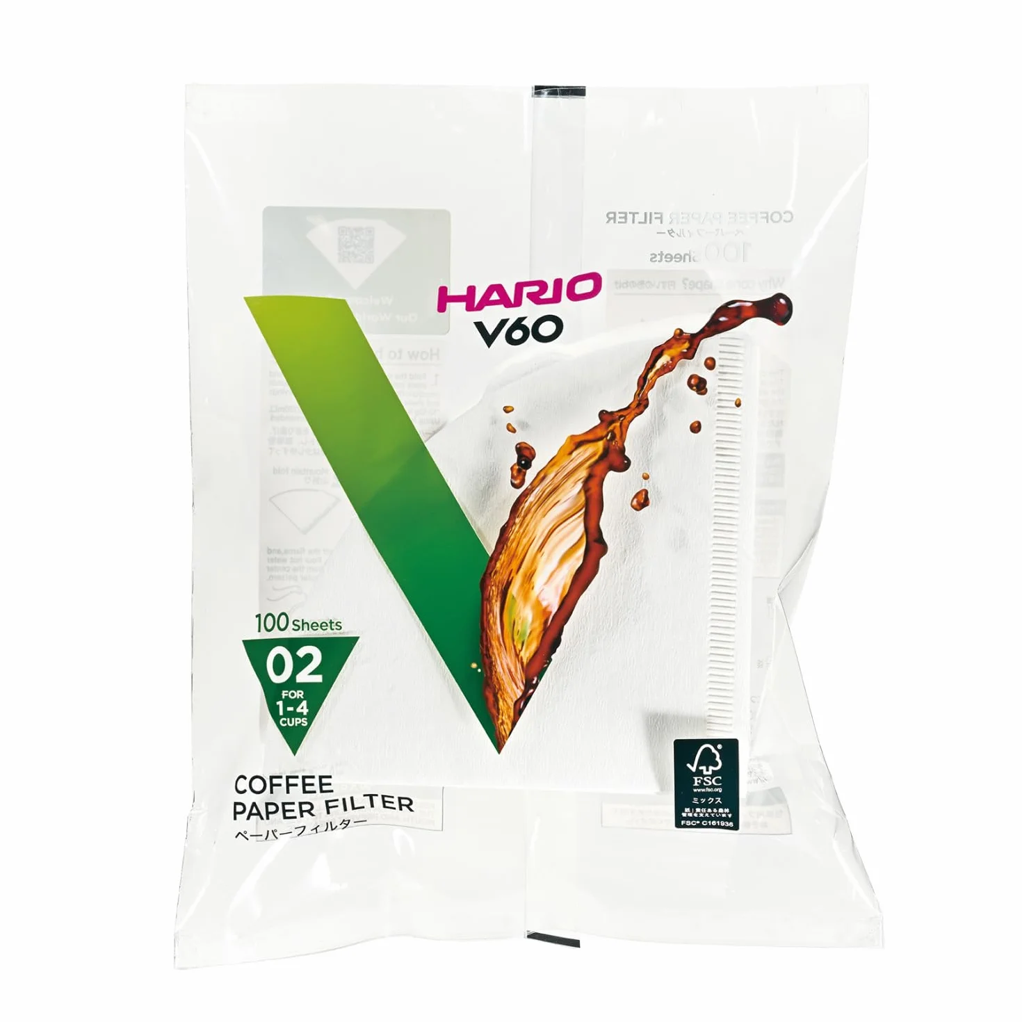 Hario VCF-02-100W Filtry Jednorazowe Biały 100 Sztuk