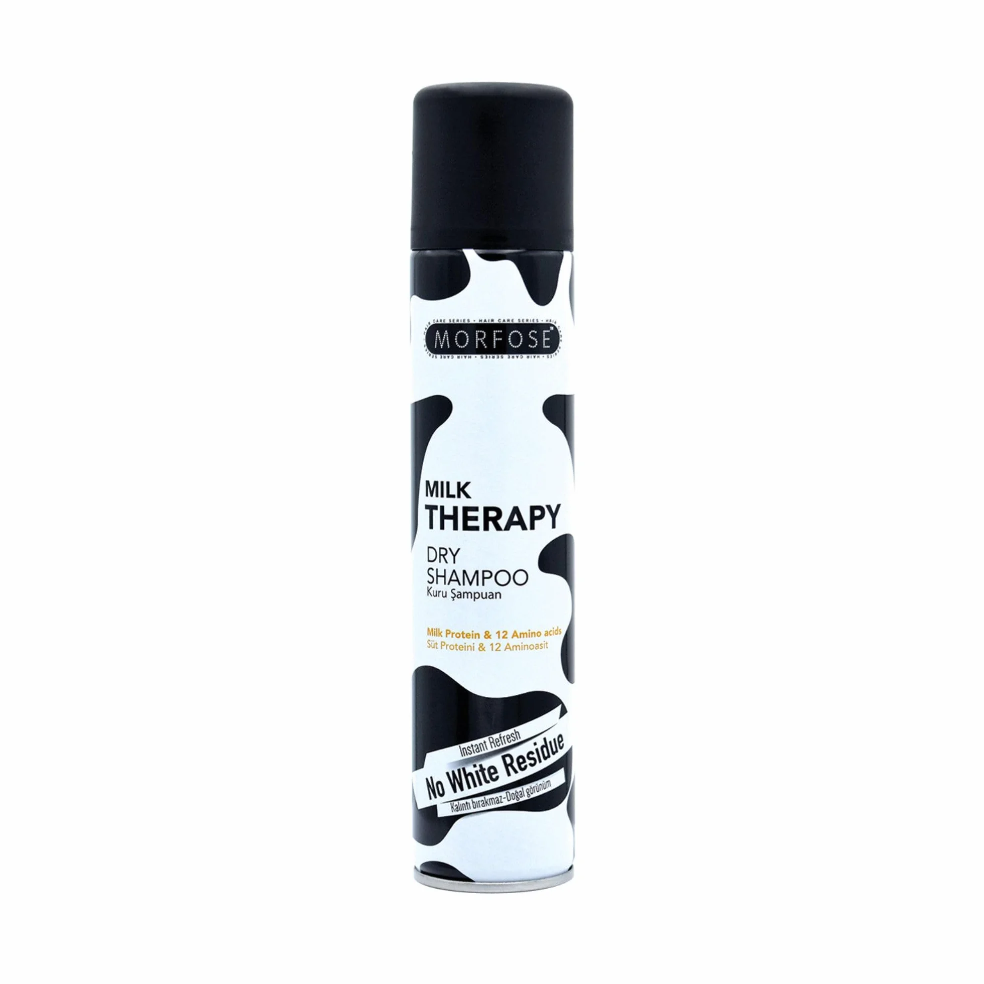 Morfose Milk Therapy suchy szampon 200 ml – z białkiem mleka i 12 aminokwasami, bez pozostałości, natychmiastowa świeżość