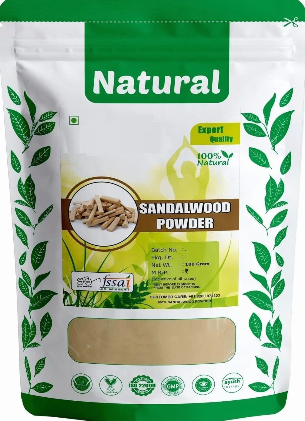 Naturalne drzewo sandałowe w proszku do twarzy, masek na twarz i naturalnych białych produktów do pielęgnacji skóry dla mężczyzn i kobiet, do codziennego użytku - 100 g