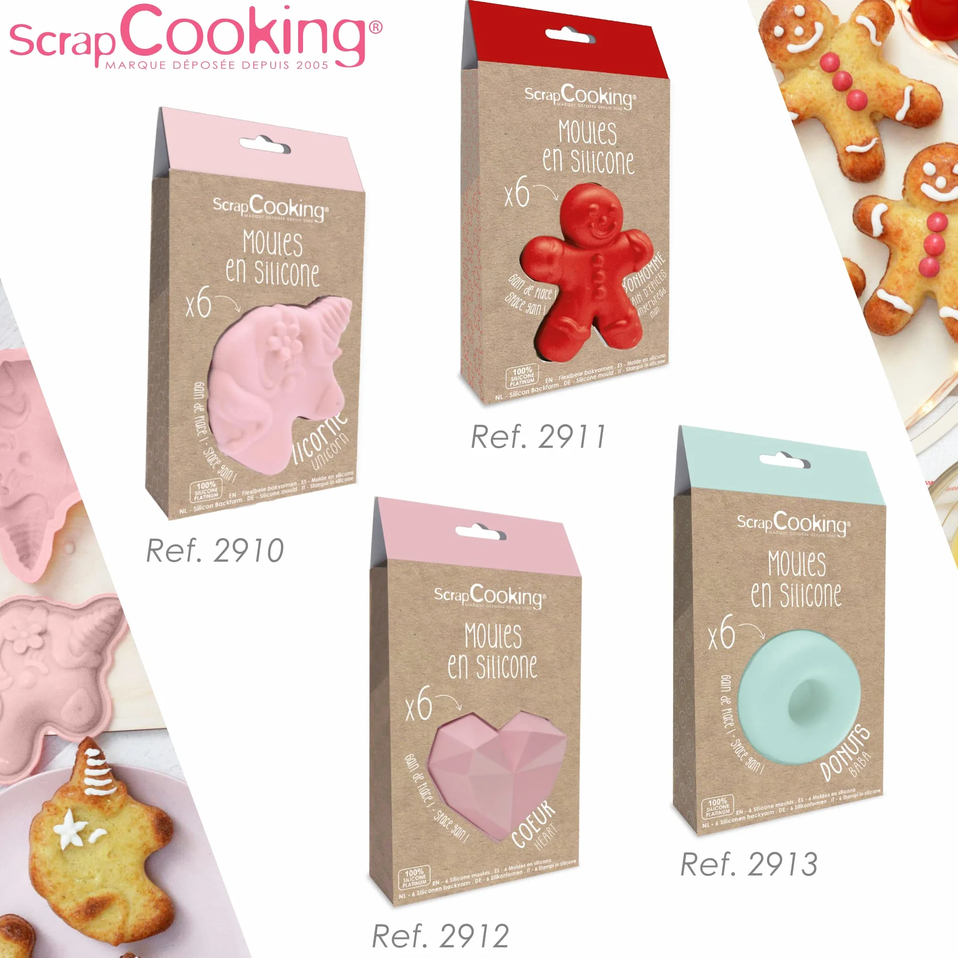 ScrapCooking 6 silikonowych foremek pączków 2913