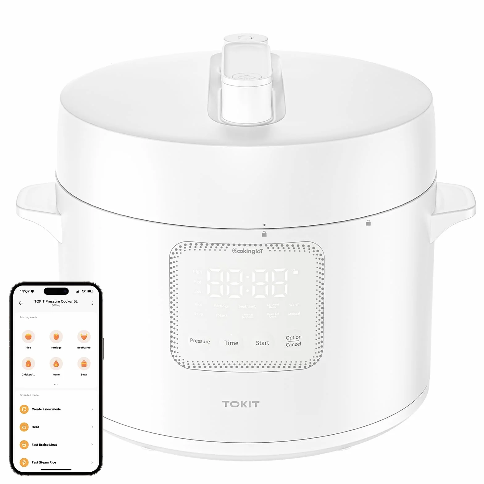 TOKIT Pressure Cooker 5 l, szybkowar elektryczny wielofunkcyjny z 14 programami, MiHome Smart Control