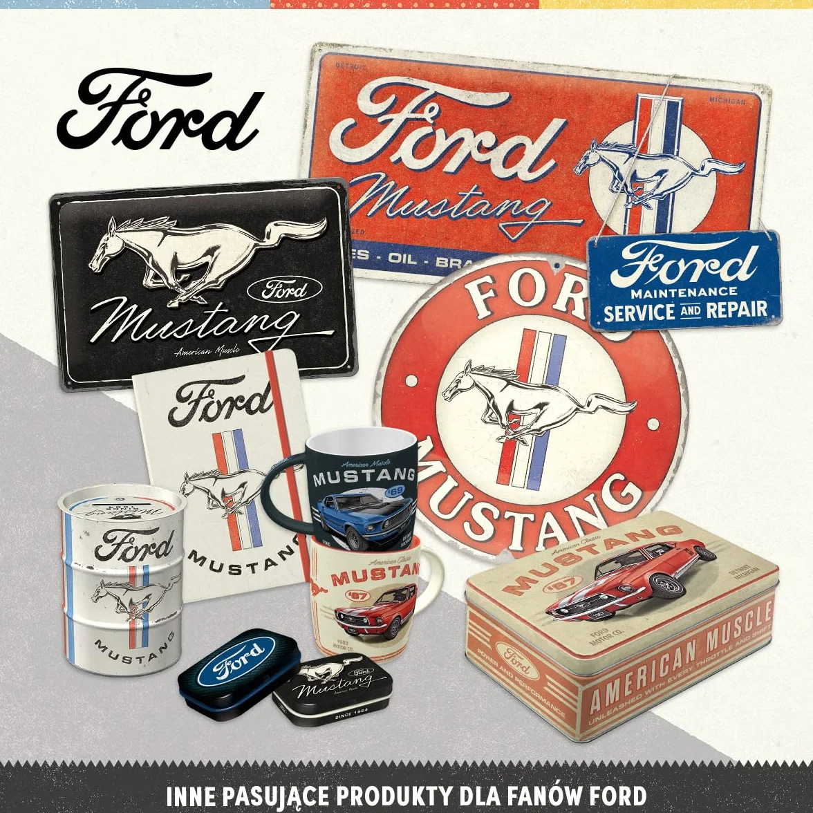 Retro kubek 330 ml Ford Mustang GT 1967 Red - Oficjalny licencjonowany kubek ceramiczny