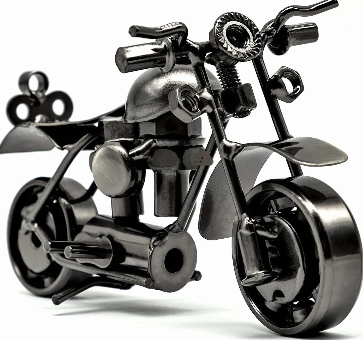 Żelazny model motocykla w stylu retro, dekoracyjne rzemiosło, prezent dla motocyklistów