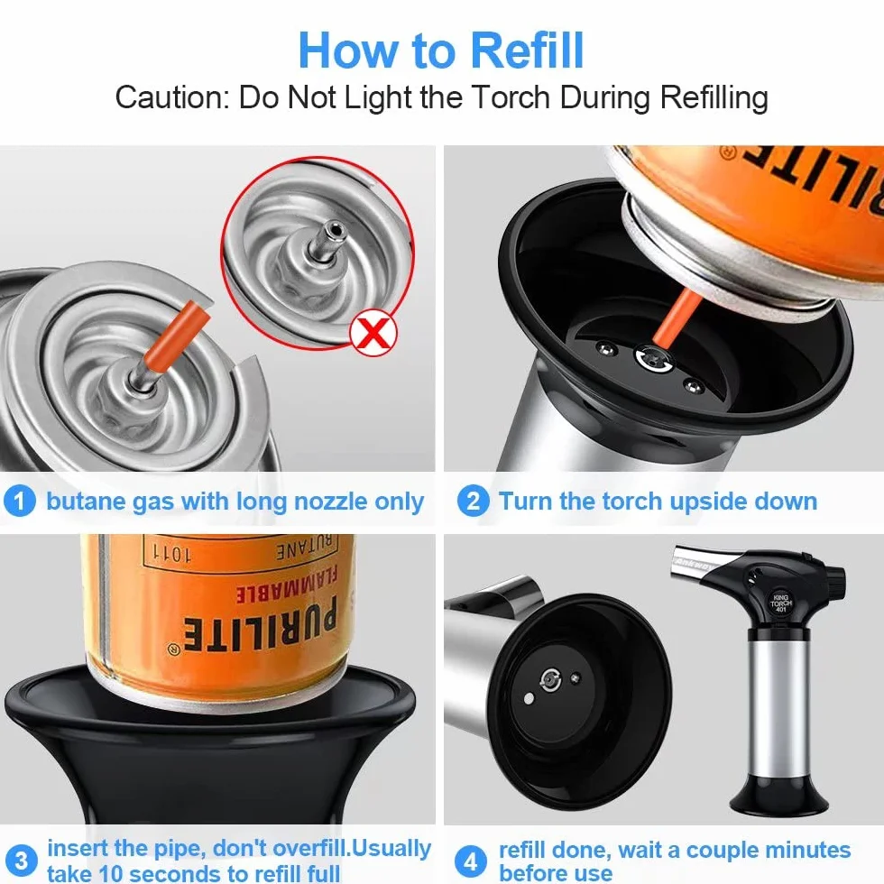 Ankway Kuchenna latarka z zamkiem bezpieczeństwa, butanowa, regulowana, wiatroszczelna