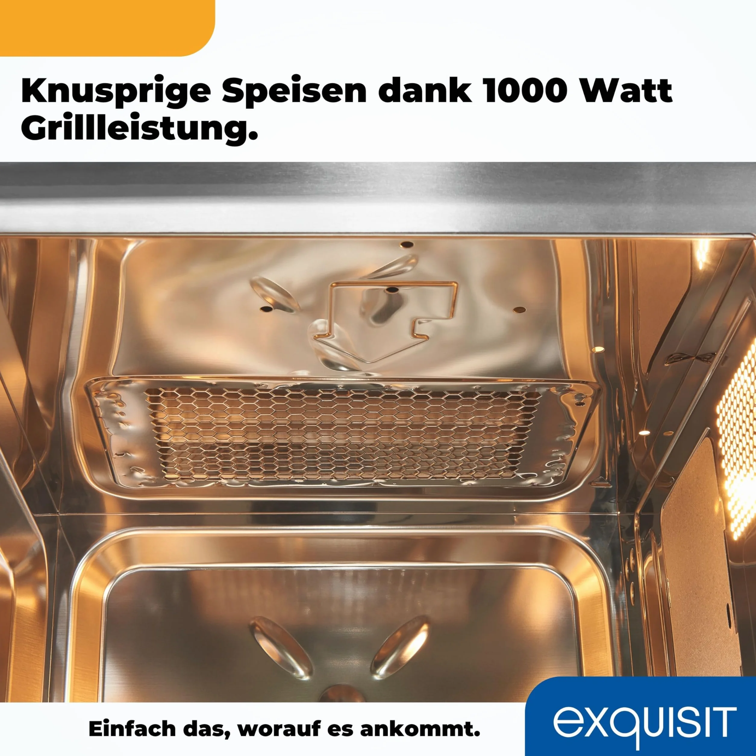 Exquisit Kuchenka mikrofalowa do zabudowy 20 l 800 W z grillem 1000 W czarna stal nierdzewna 8 programów