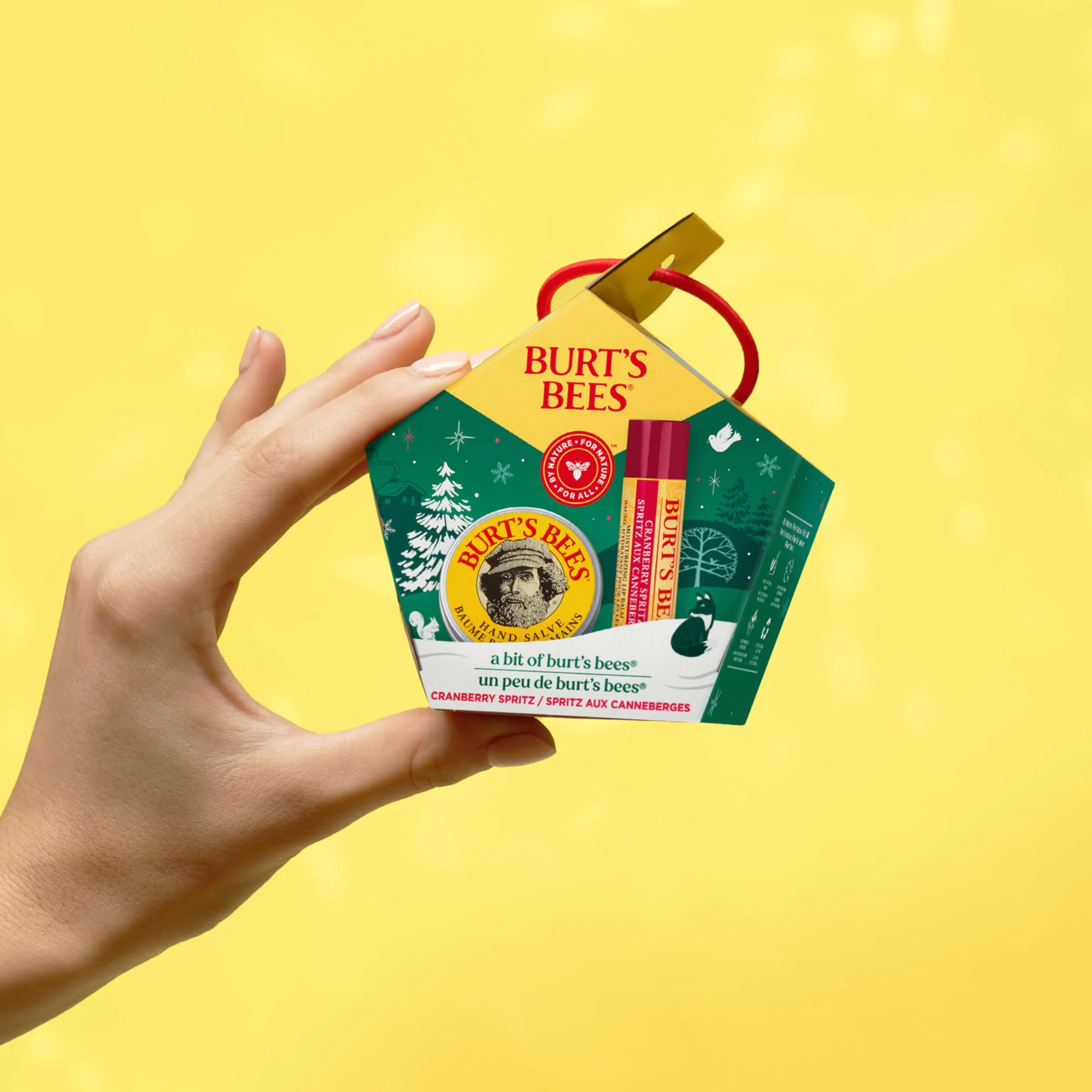 Burt's Bees Cranberry Spritz balsam do ust i balsam do rąk w opakowaniu