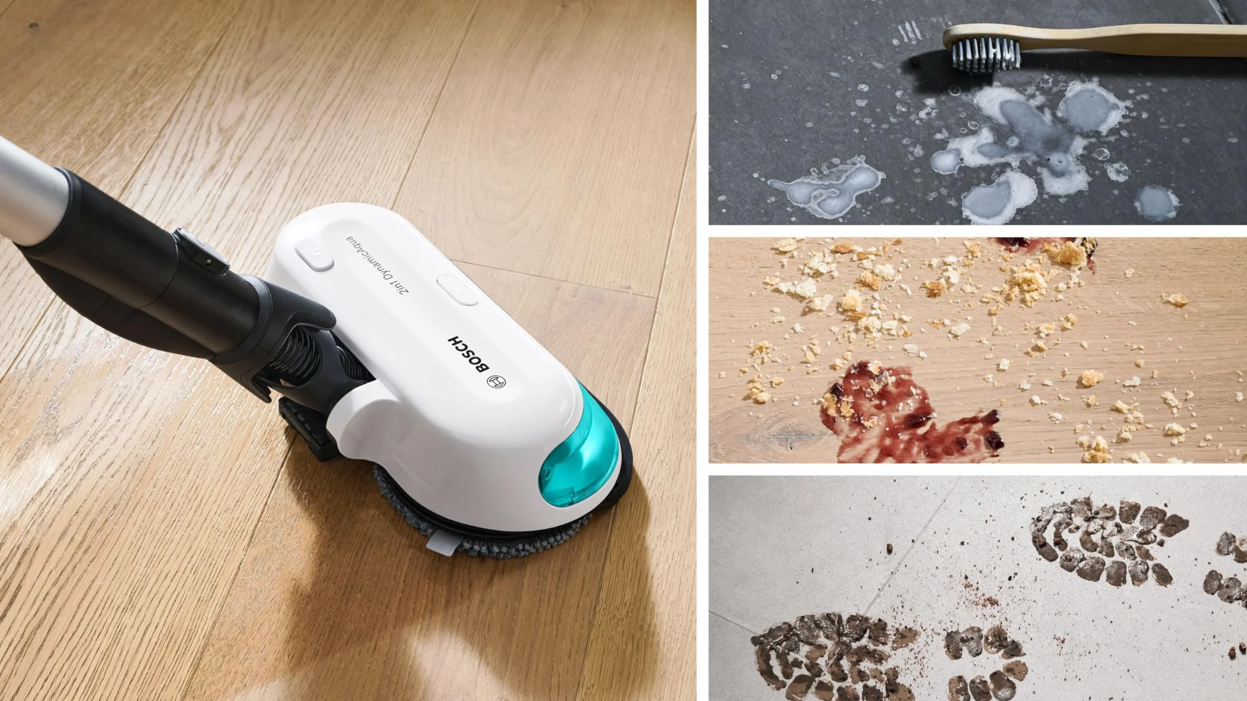 Bosch Ściereczki do mopa z mikrofibry Unlimited 7 ProHygienic Aqua, zmywalna w pralce, szara