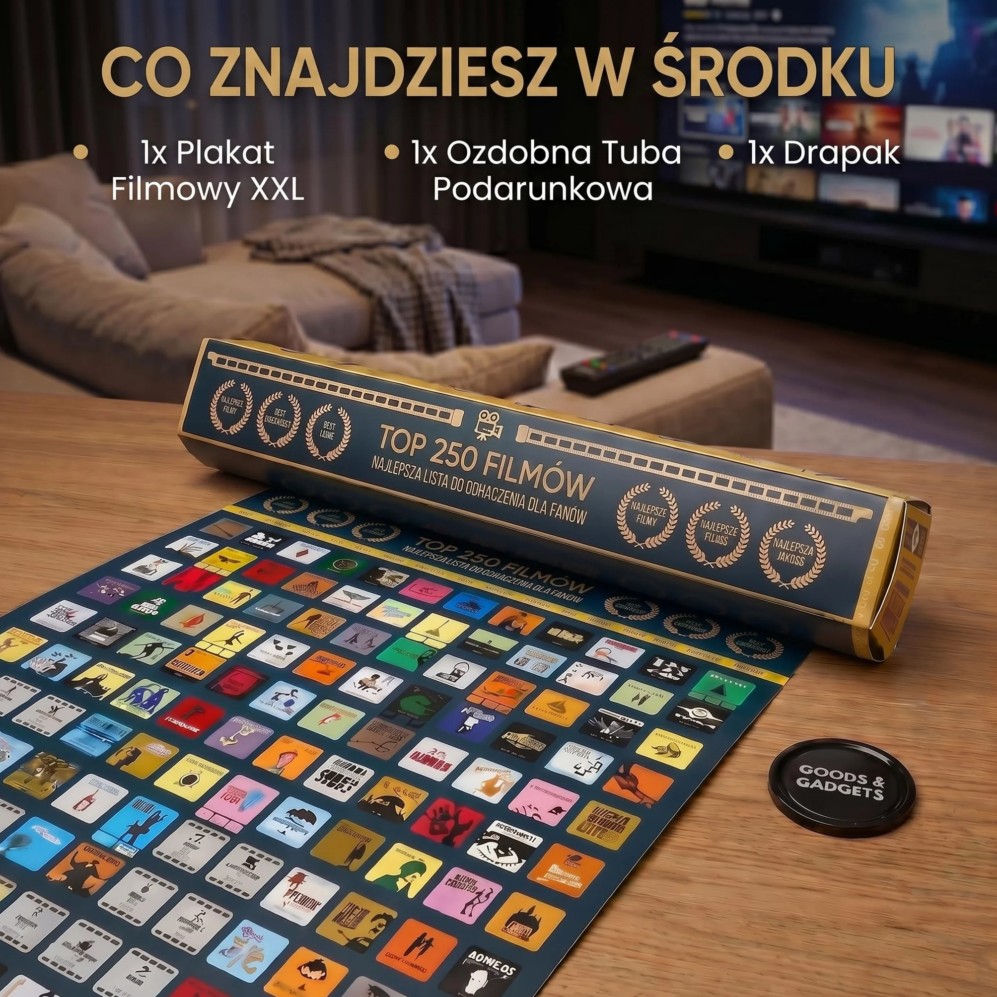 GOODS+GADŻETY Plakat XXL Scratch 100x45 cm Top 250 Film Lista