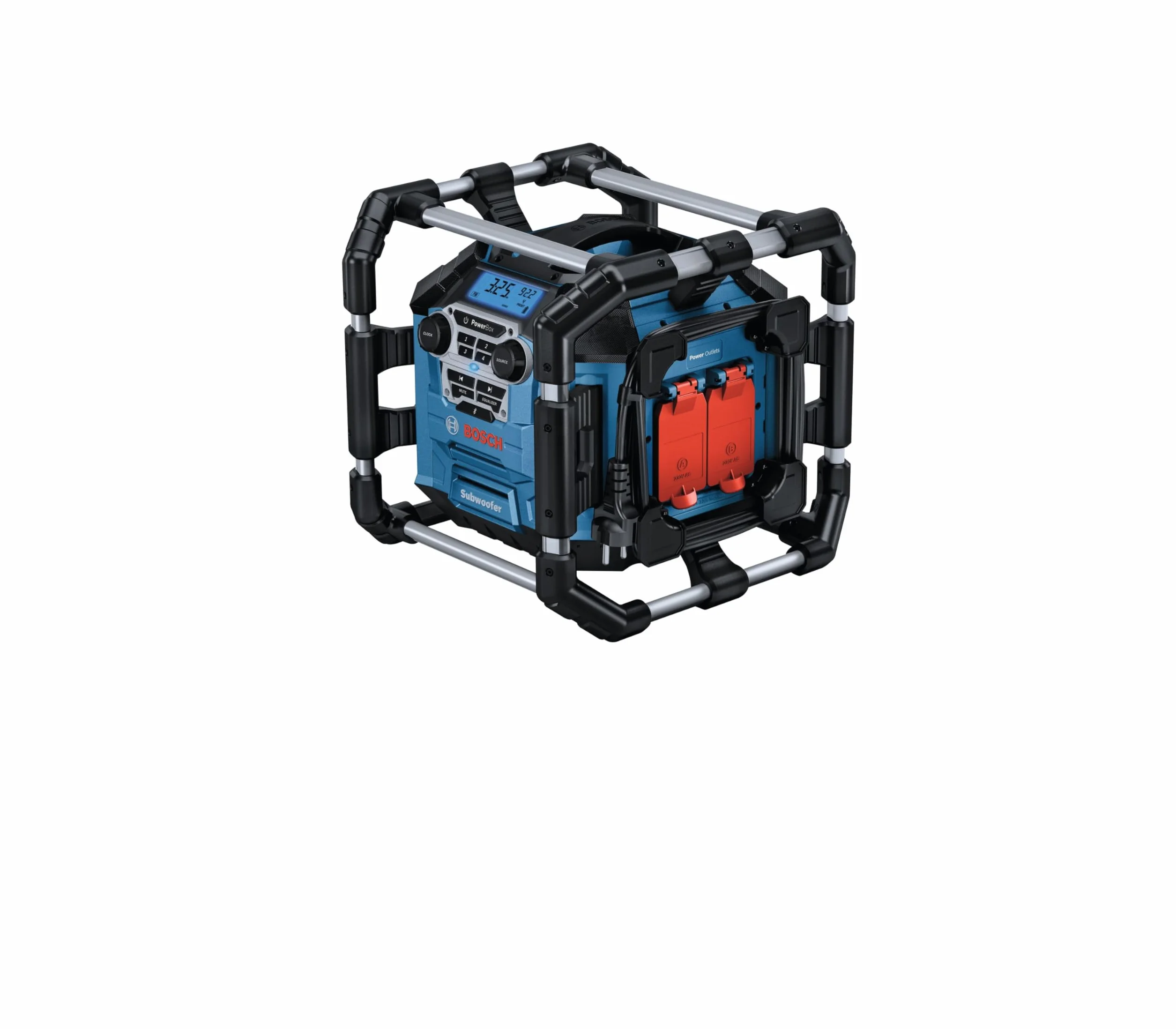 Bosch Professional system 18V: akumulatorowe radio budowlane GPB 18V-5 C (odbiór: Bluetooth, FM i AUX, przewód AUX, 2 baterie (AA))