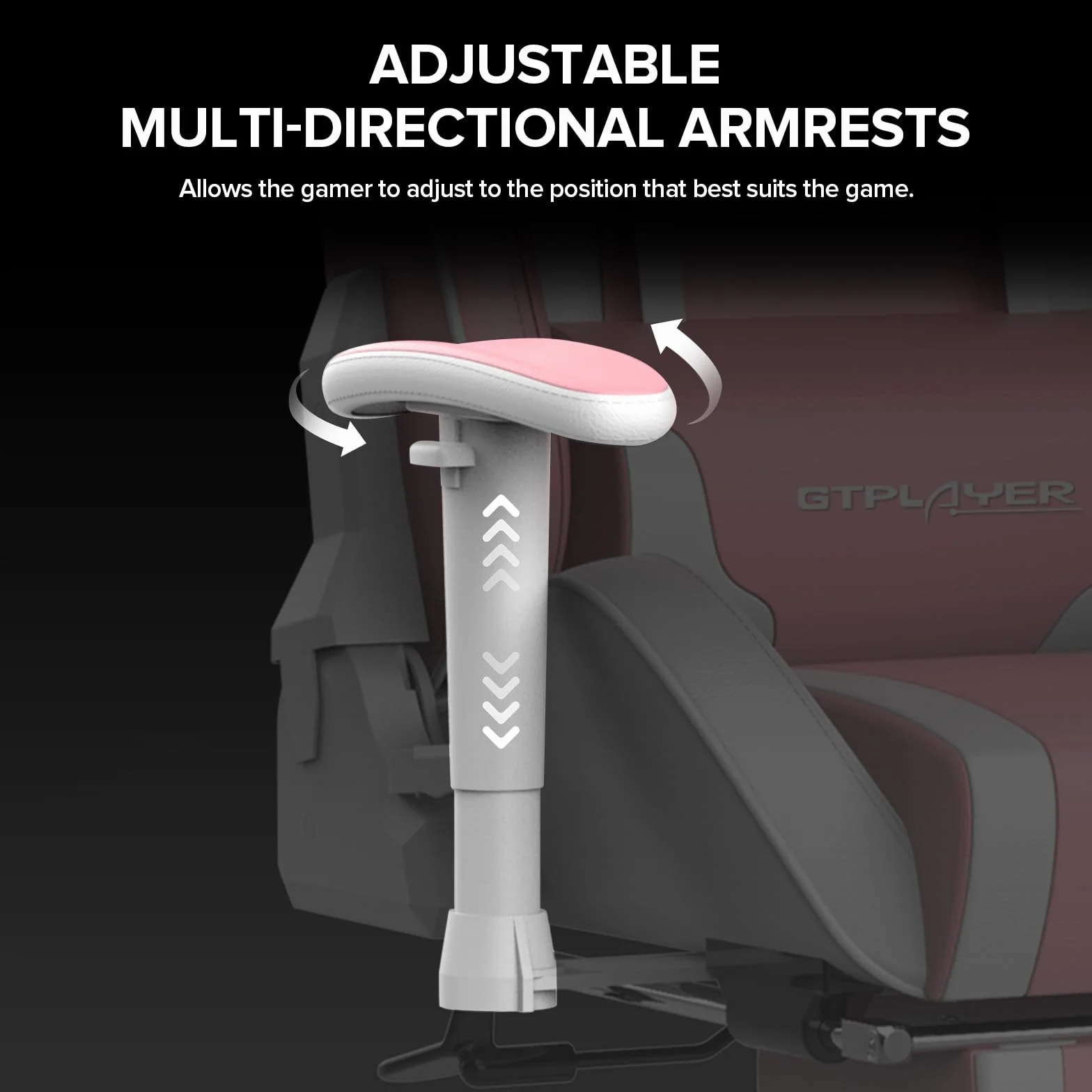 GTPLAYER Fotel gamingowy z podnóżkiem, głośnik Bluetooth, ergonomiczne krzesło biurowe