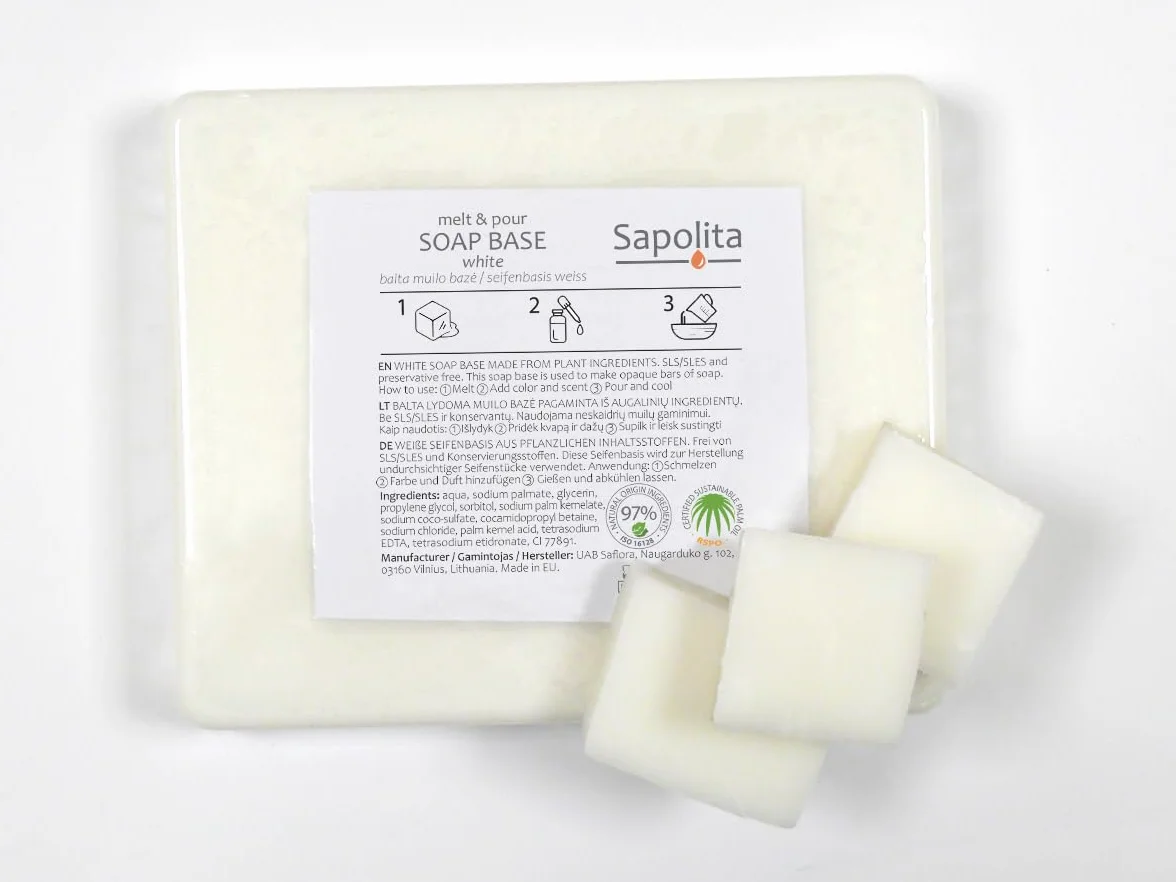 10 kg bazy mydlanej do produkcji mydła, mydło glicerynowe, surowe mydło - białe (nie zawiera SLS)