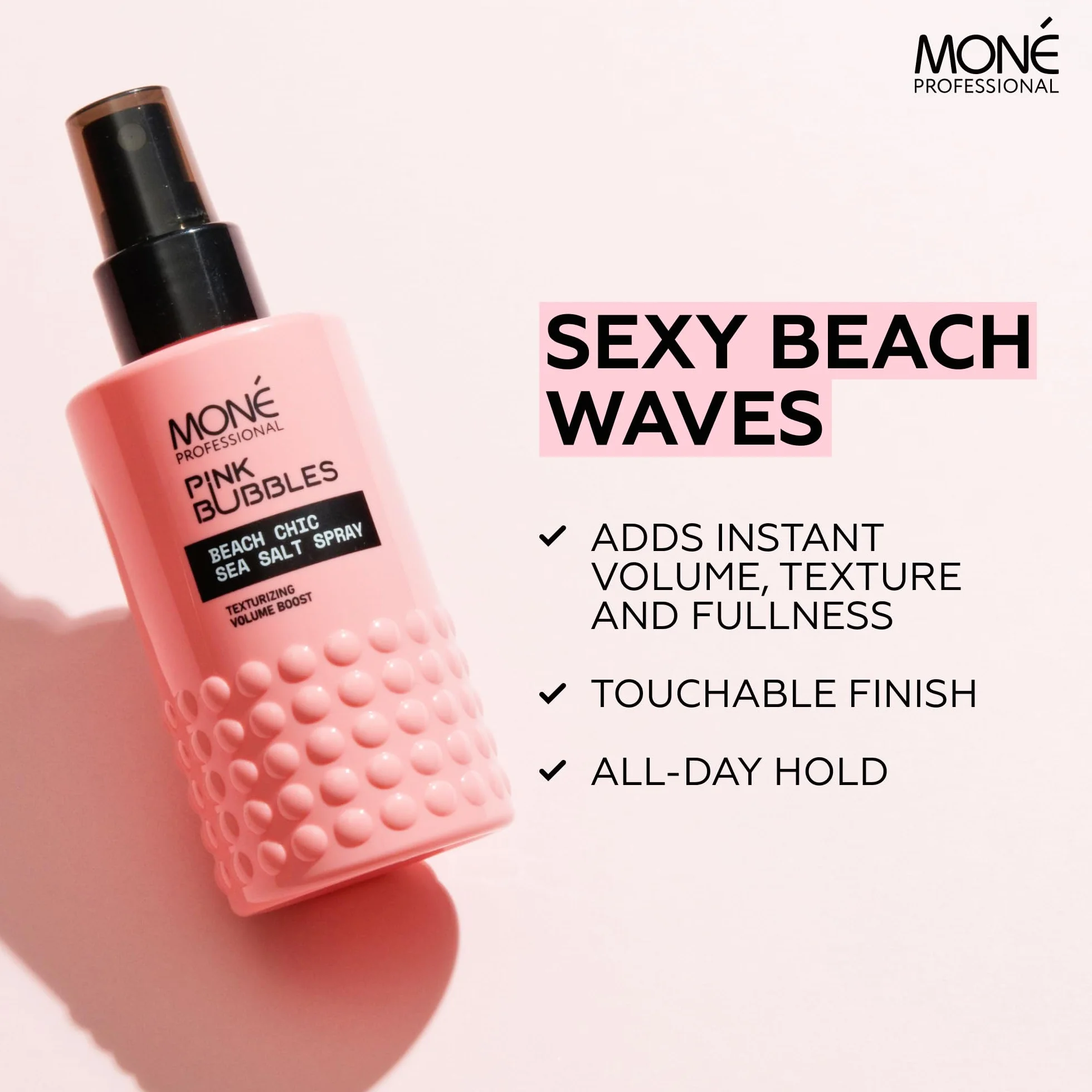 MONÉ PROFESSIONAL spray do stylizacji wody morskiej, soli morskiej, stylizacja włosów, efekt plaży z falowaniem włosów, cienkimi lub grubymi, 150 ml
