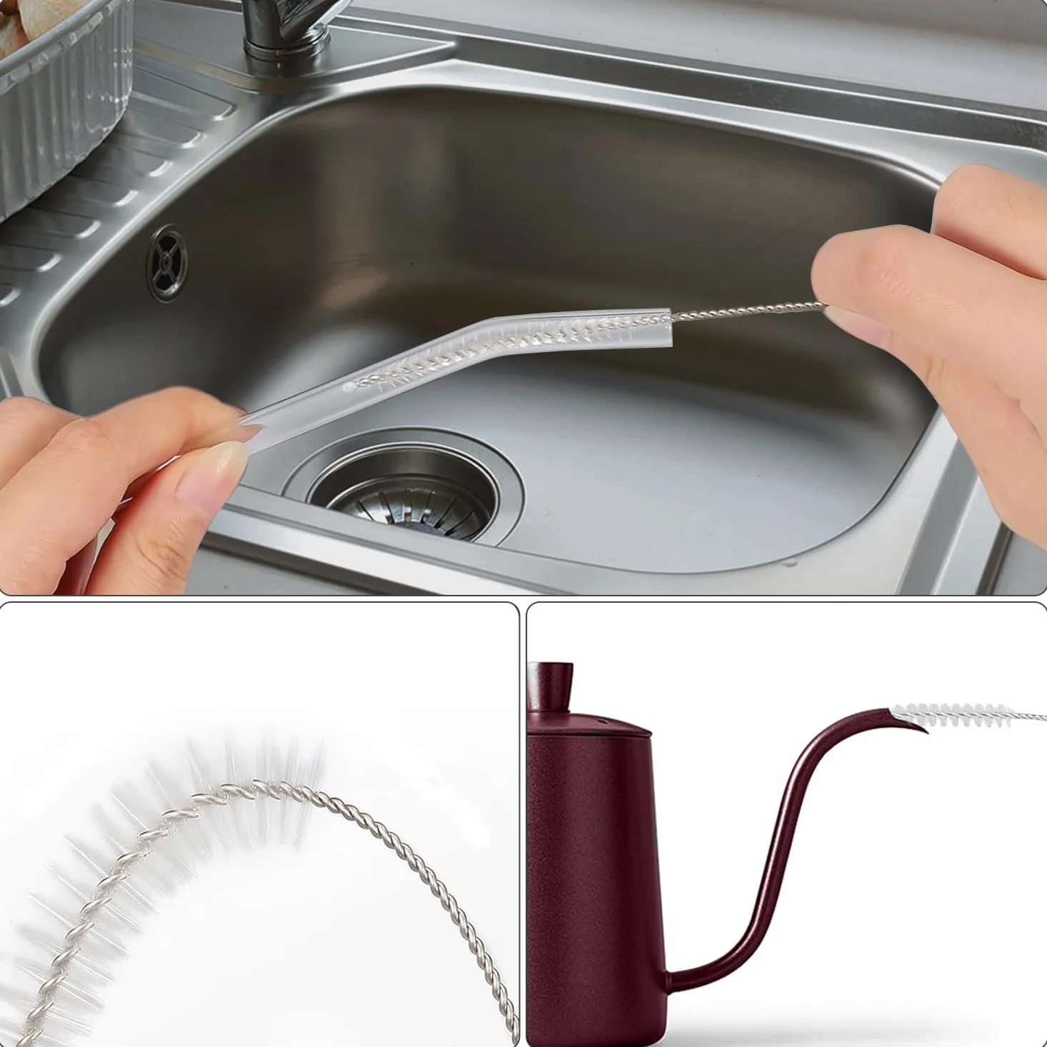 Zestaw 12 Sztuk Szczotek do Czyszczenia Słomek z Nylonu 21 cm