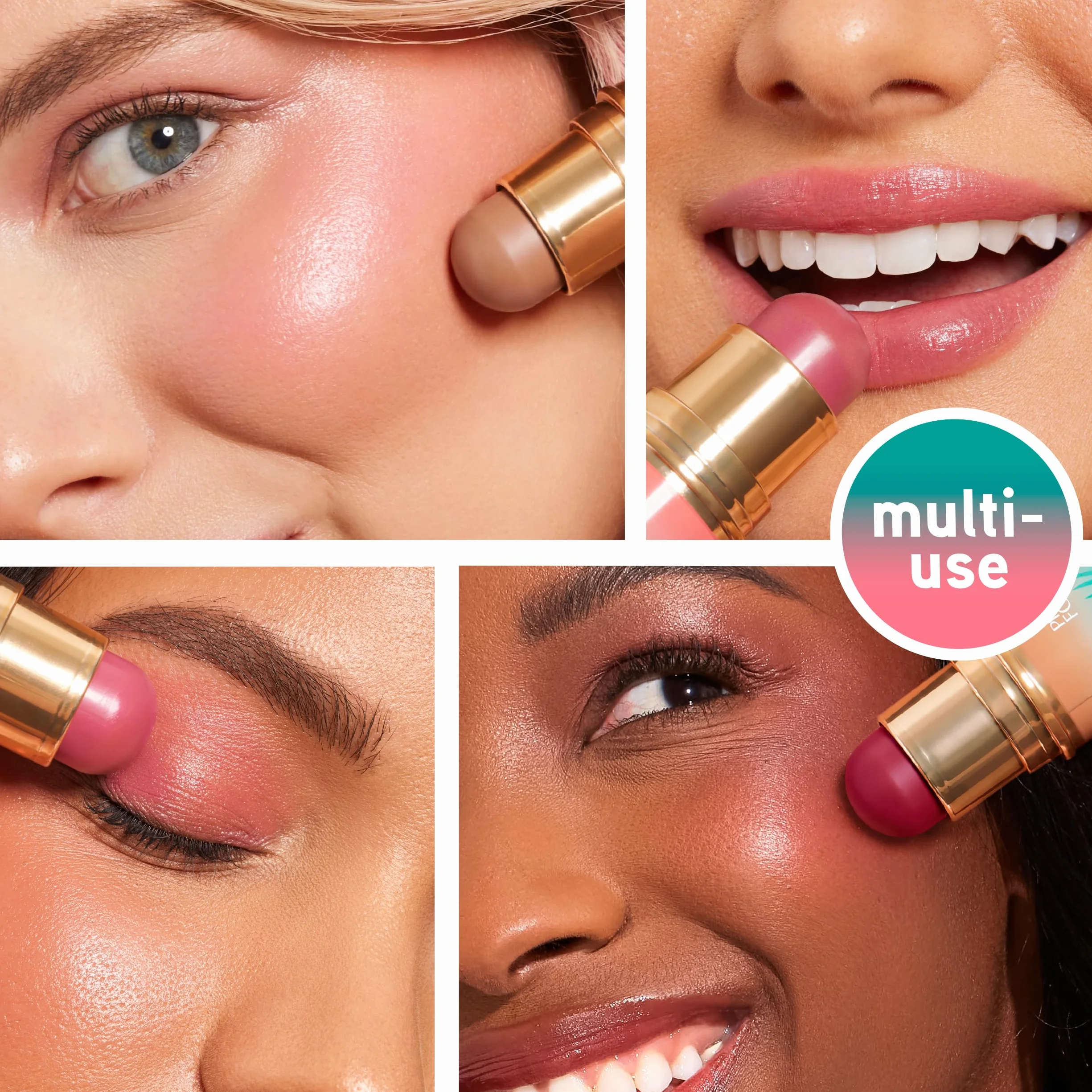 Physicians Formula Butter Glow & Go, Dual-Ended Multiuse Makeup Stick for Cheeks, Eyes and Lips, Complementary Shades for Bronzing, Contouring and Blush, Beachy Pink