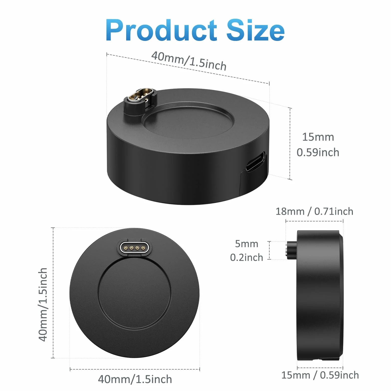 Tobfit Ładowarka USB C adapter do Garmin Venu/2 Plus/Sq/Sq 2 Music/Venu 3/3S/2S, tylko przenośna stacja ładująca ładowarka do zegarka Garmin